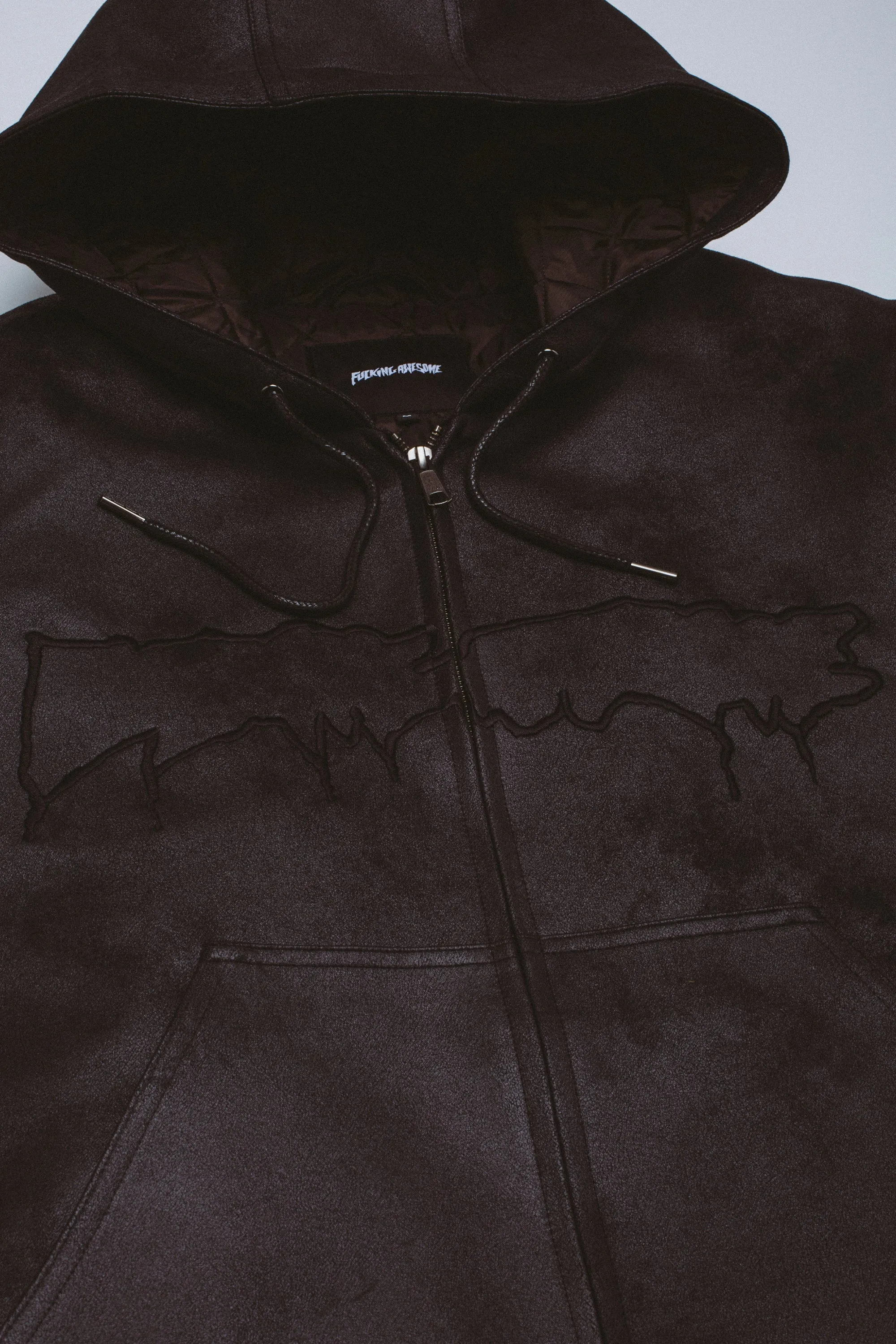 Faux Leather Hooded Jacket sold by Fucking Awesome product image thumbnail 3