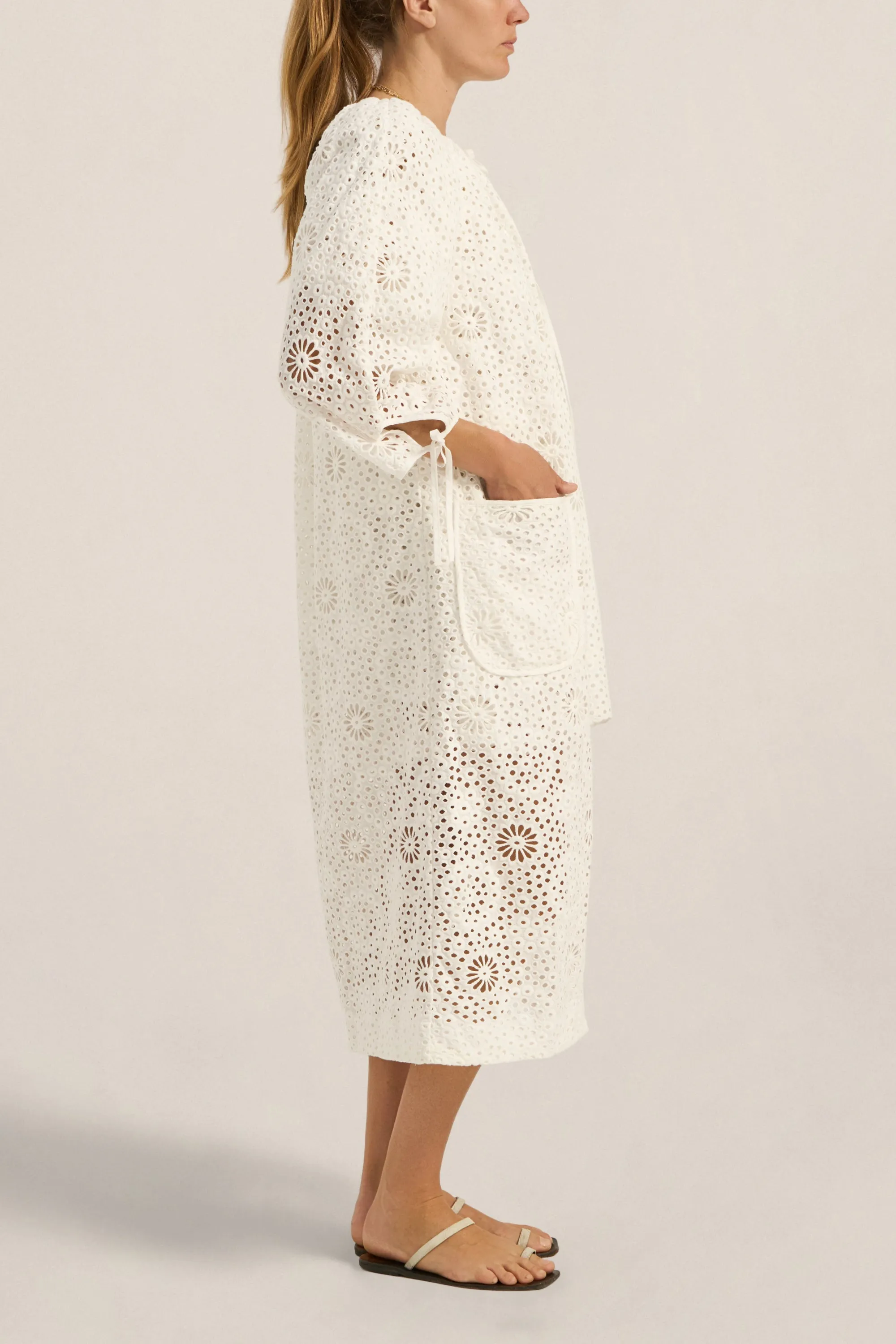 Delian White Eyelet Coat sold by ILIO NEMA product image thumbnail 3