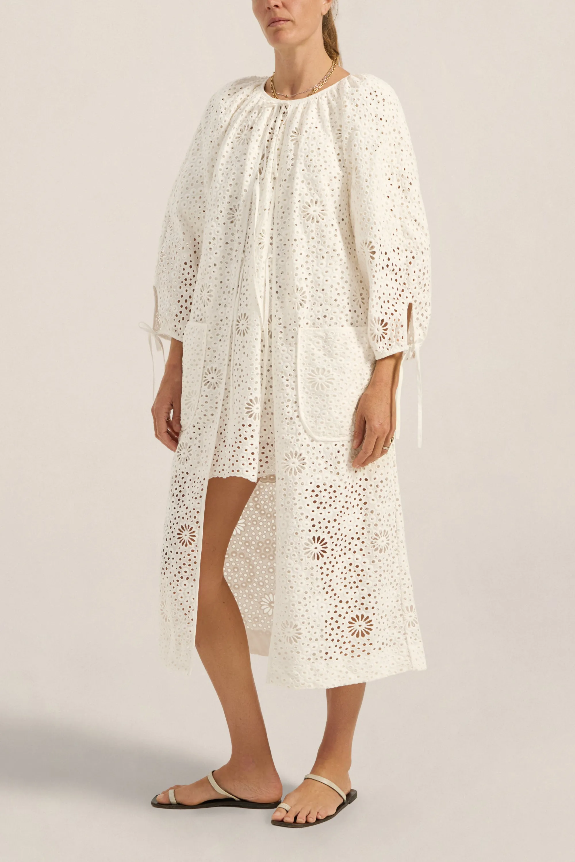 Delian White Eyelet Coat sold by ILIO NEMA product image thumbnail 2