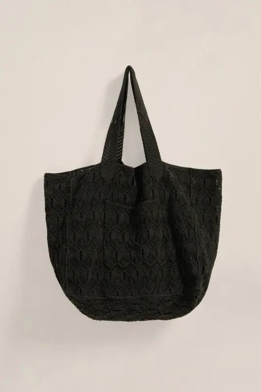 Apollo Black Macrame Bag made by ILIO NEMA