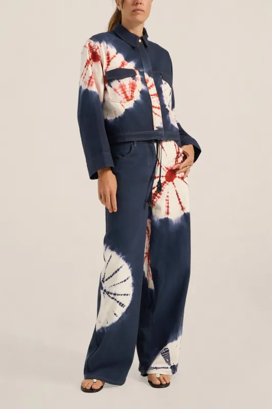 Octavia Hand Tie-Dye Denim Jeans made by ILIO NEMA