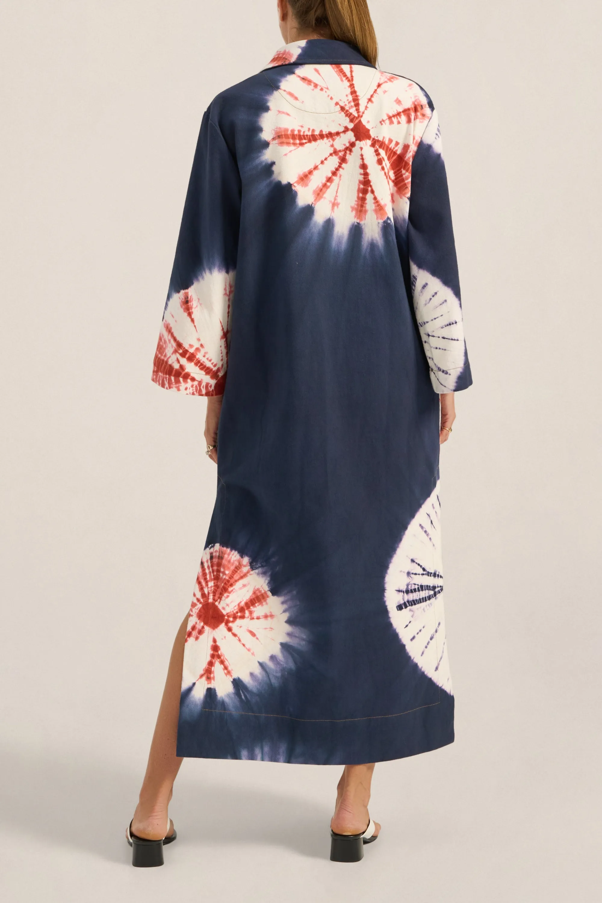 Achilles Hand Tie-Dye Denim Caftan sold by ILIO NEMA product image thumbnail 4