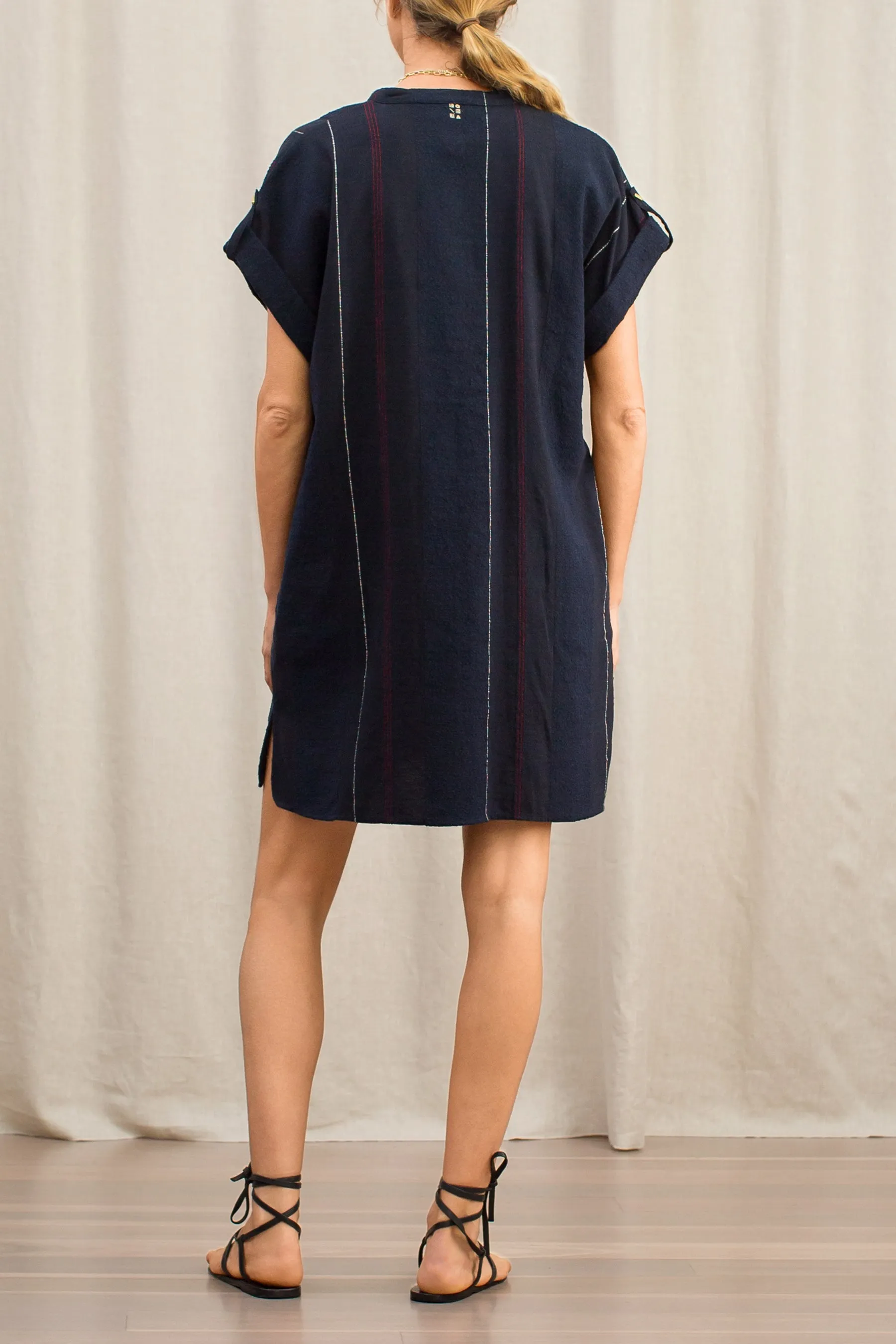 Athena Navy Boucle Stripe Tunic Dress sold by ILIO NEMA product image thumbnail 4