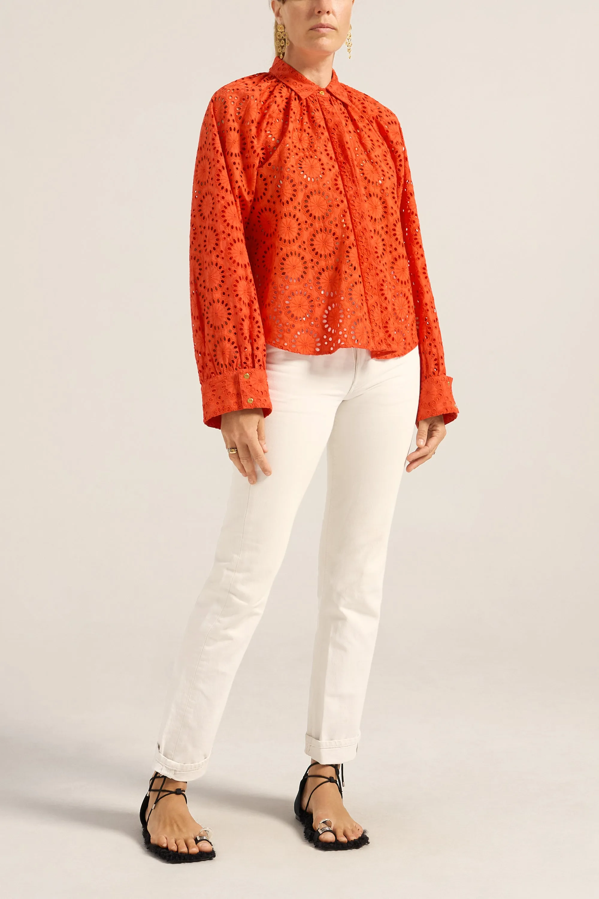Cleobis Red & Pink Eyelet Shirt sold by ILIO NEMA product image thumbnail 3