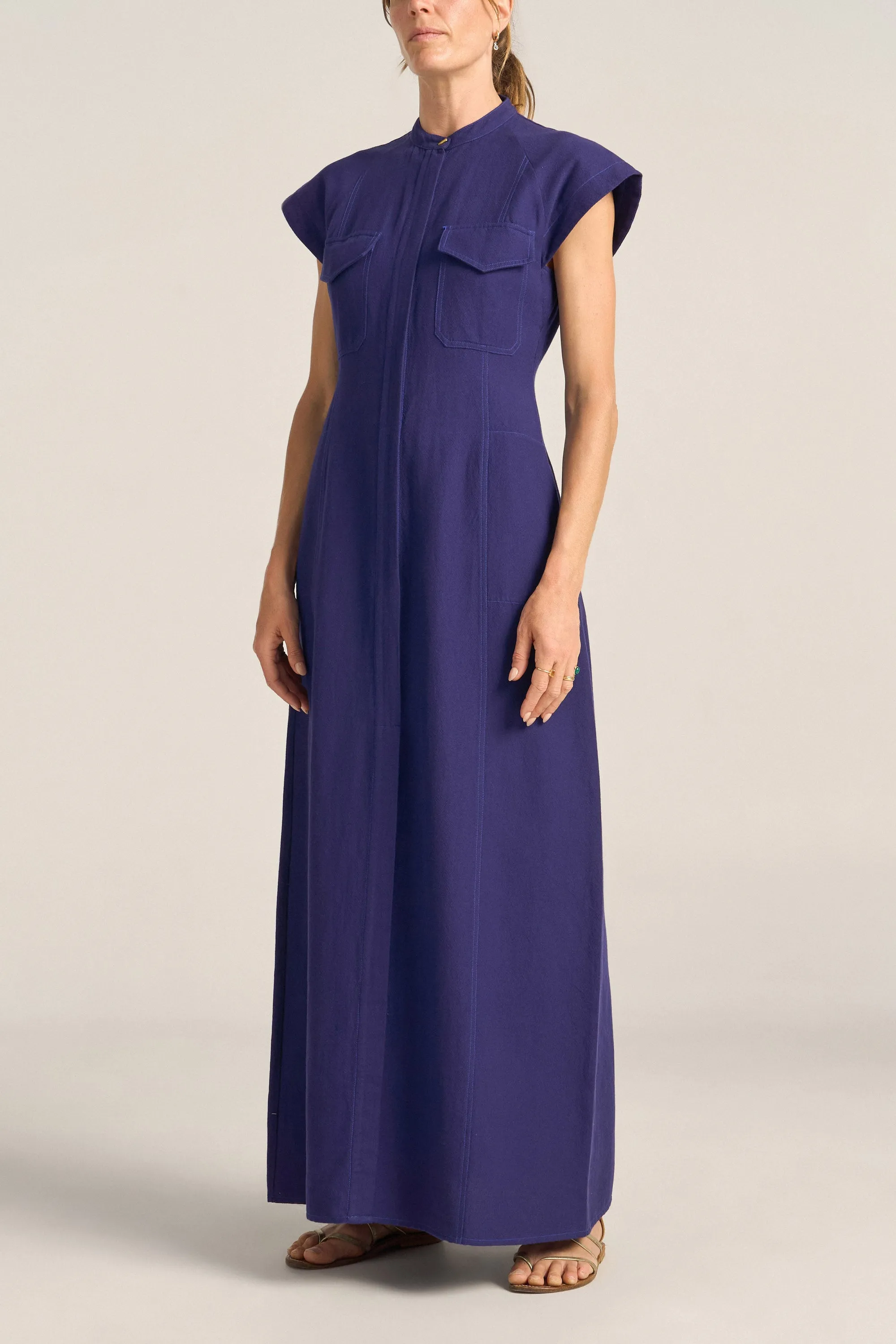 Heraklion Blue Patchwork Dress sold by ILIO NEMA