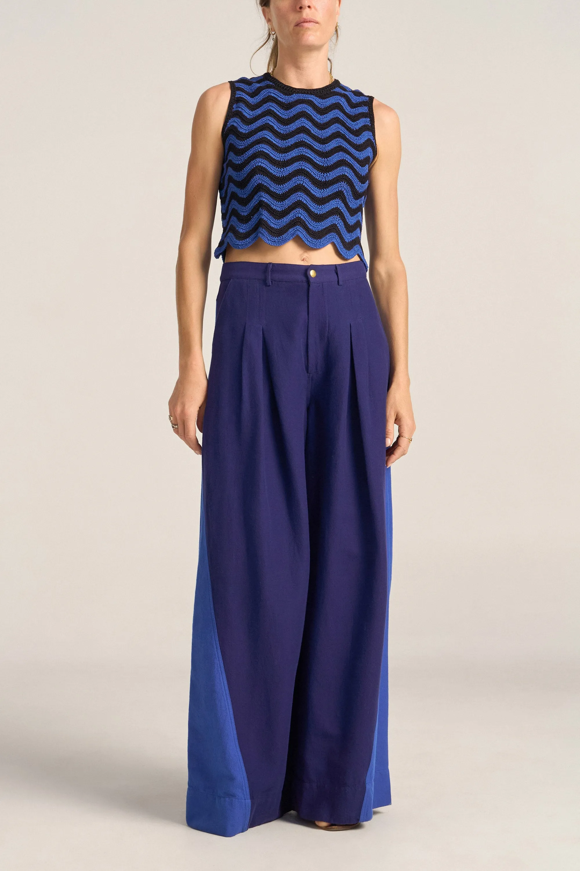 Freya Blue Patchwork Pants sold by ILIO NEMA product image thumbnail 3