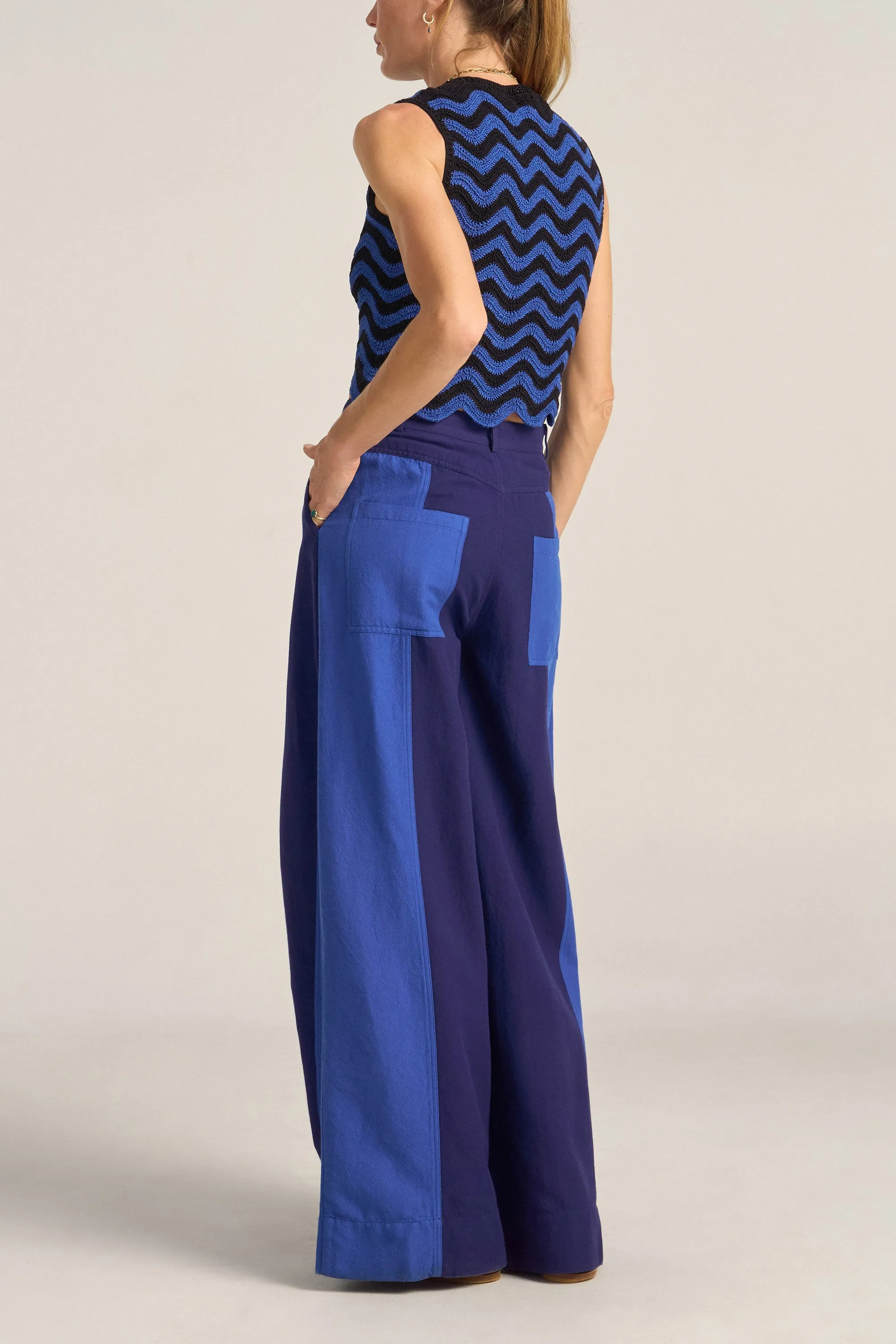 Freya Blue Patchwork Pants sold by ILIO NEMA product image thumbnail 5