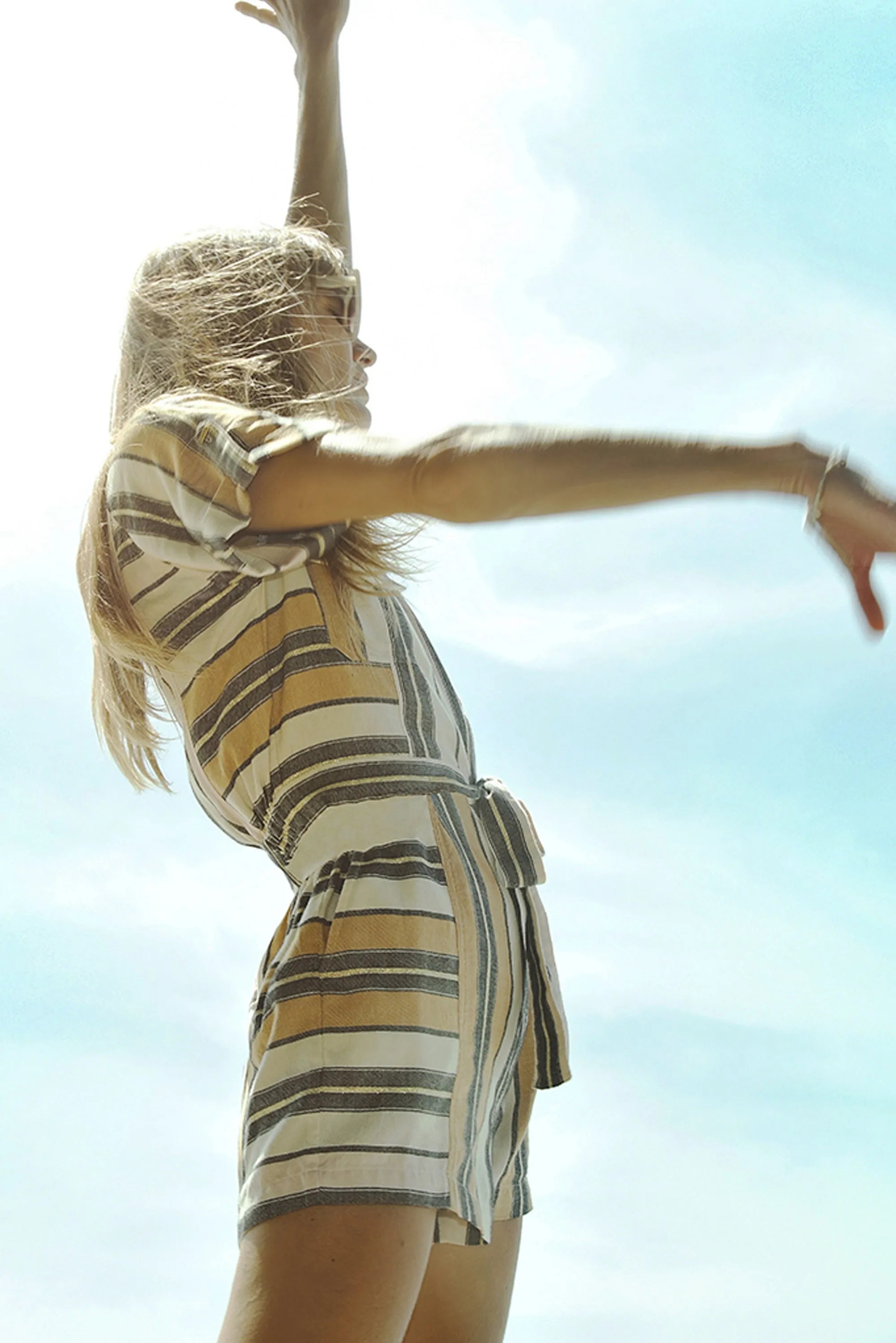 Orpheus Blue Fez Stripe Playsuit sold by ILIO NEMA product image thumbnail 2