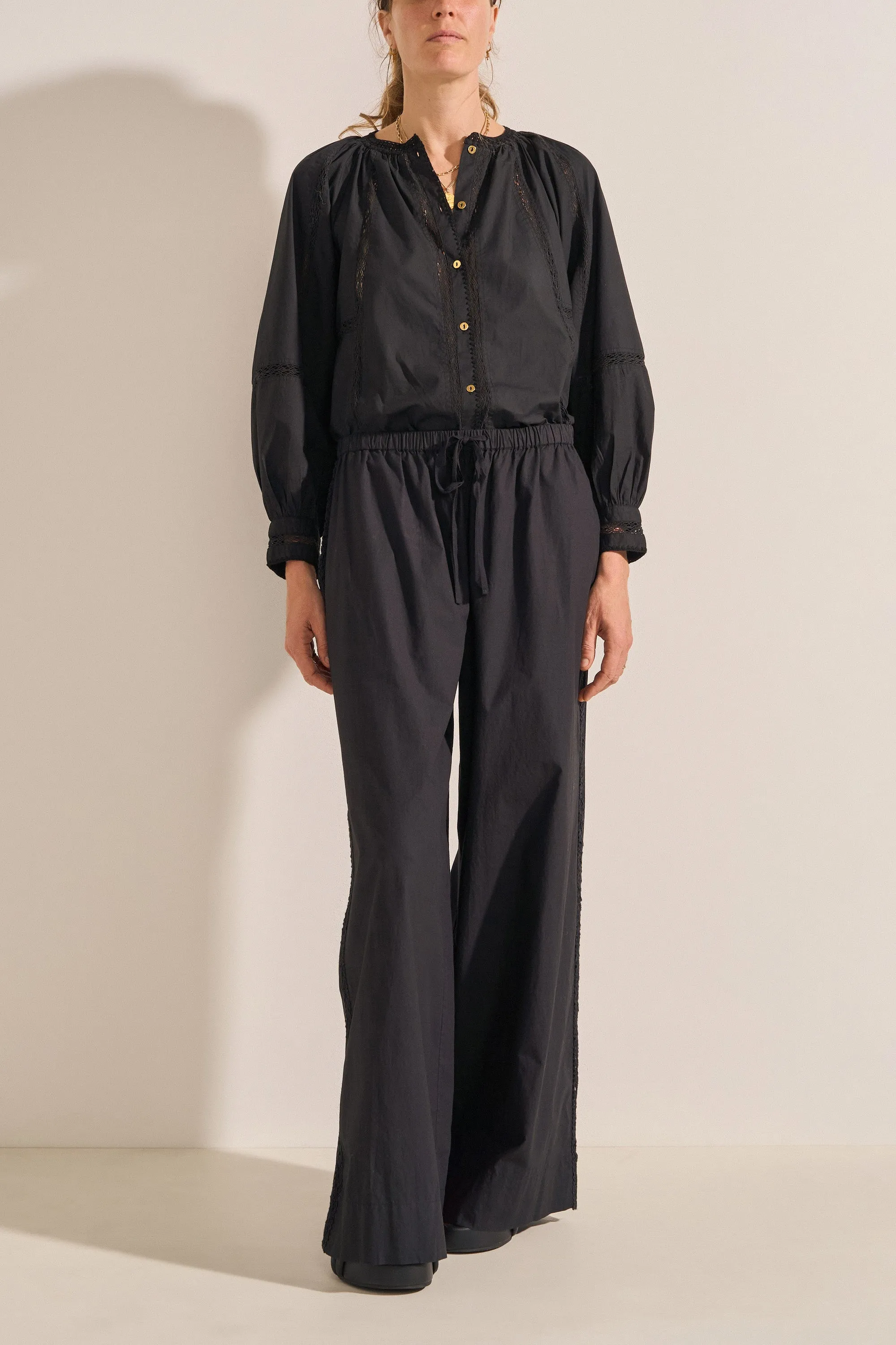 Pelias Black Crochet Poplin Pants sold by ILIO NEMA product image thumbnail 3