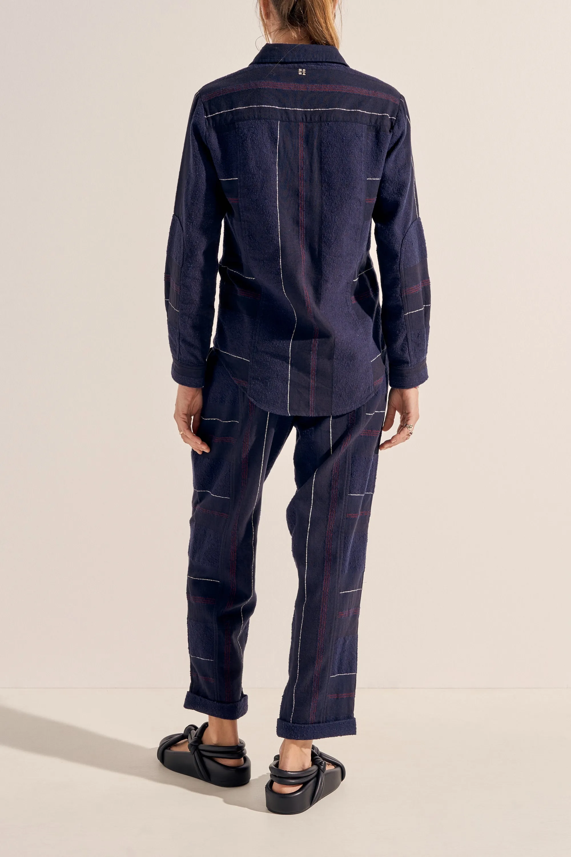 Paris Navy Boucle Stripe Shirt sold by ILIO NEMA product image thumbnail 5
