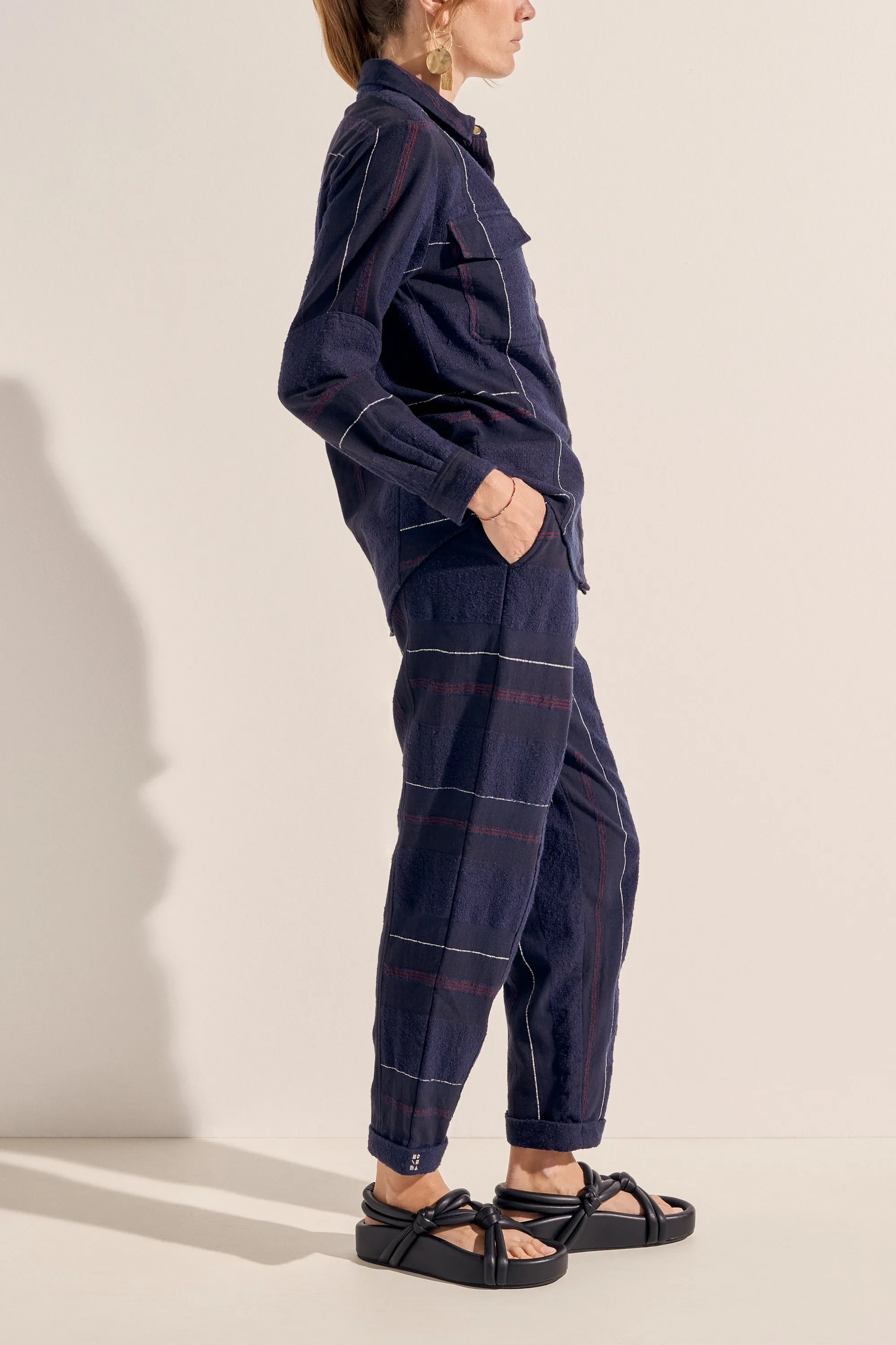 Paris Navy Boucle Stripe Shirt sold by ILIO NEMA product image thumbnail 3