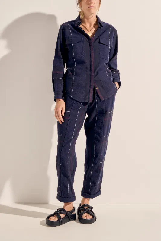Paris Navy Boucle Stripe Shirt made by ILIO NEMA