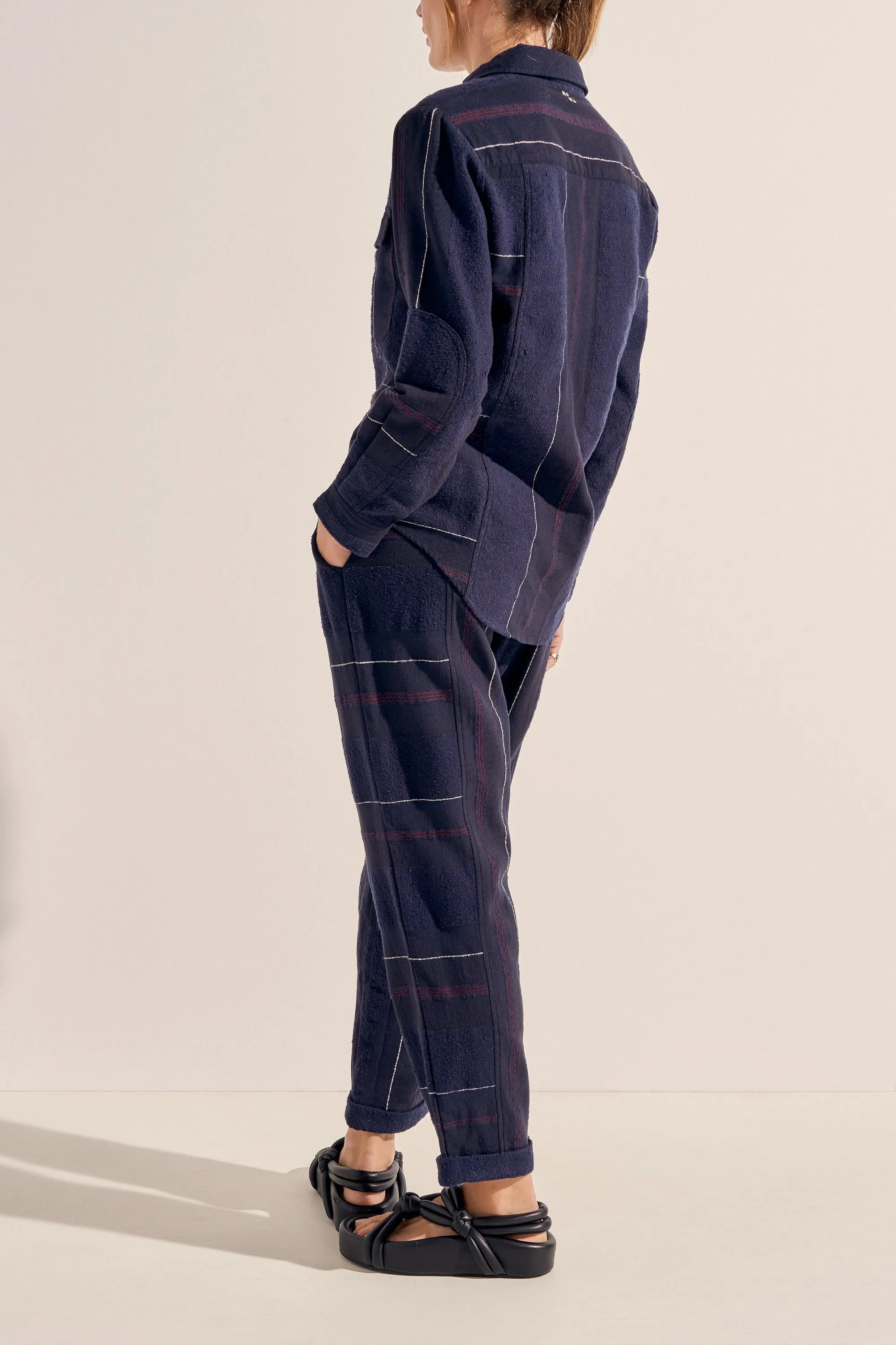Paris Navy Boucle Stripe Shirt sold by ILIO NEMA product image thumbnail 4