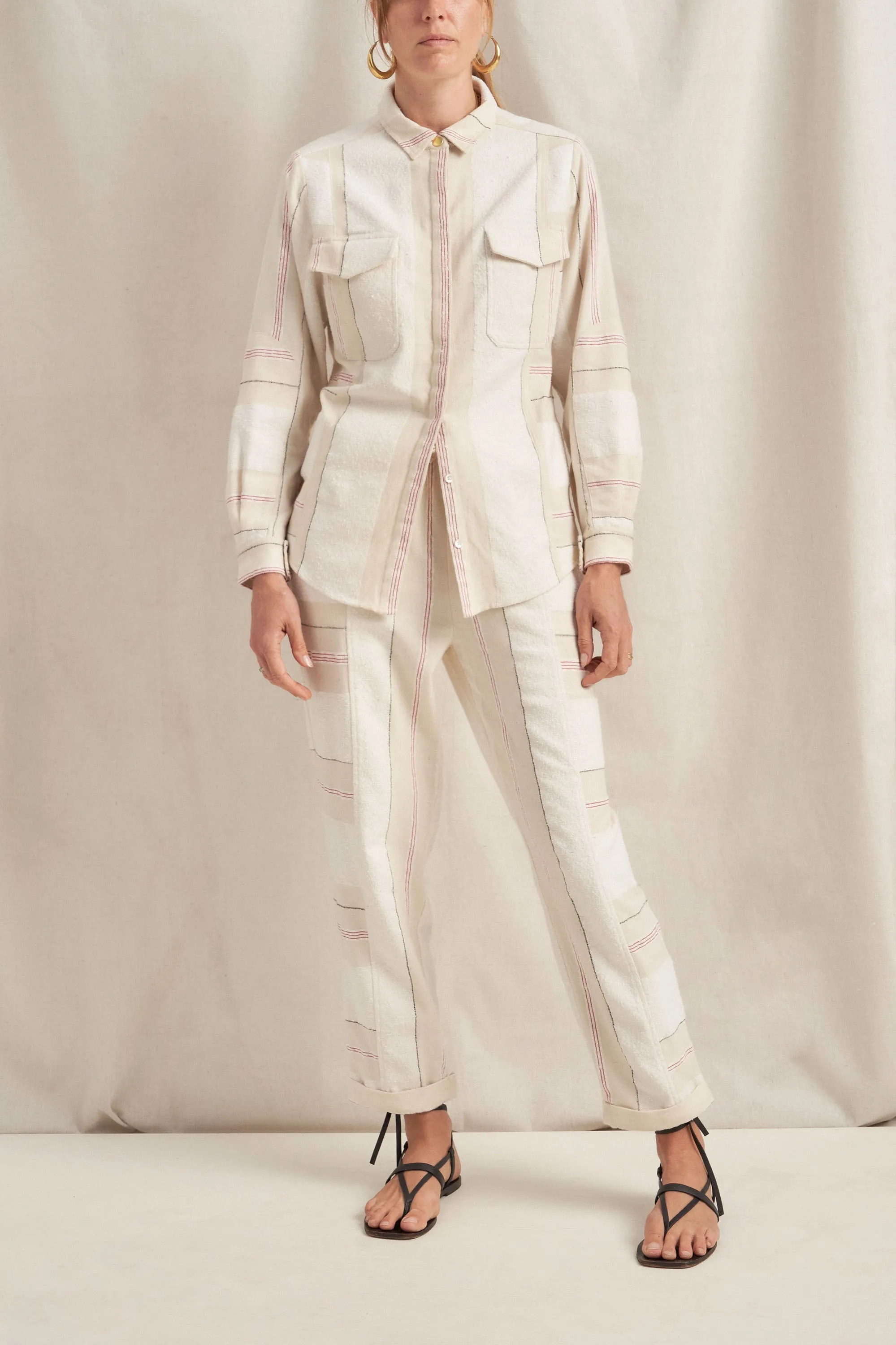 Paris Cream Boucle Stripe Shirt sold by ILIO NEMA