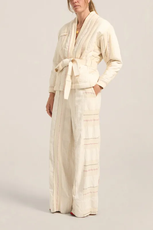 Astrea Cream Moroccan Boucle Pants made by ILIO NEMA