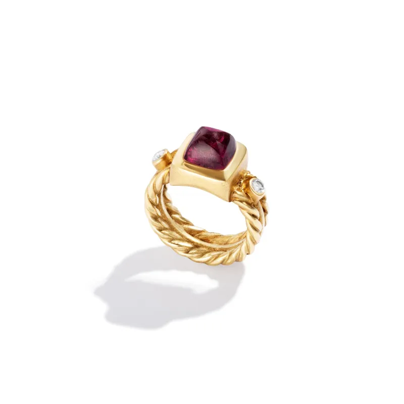 Rubellite Nodo Ring made by Renato Cipullo