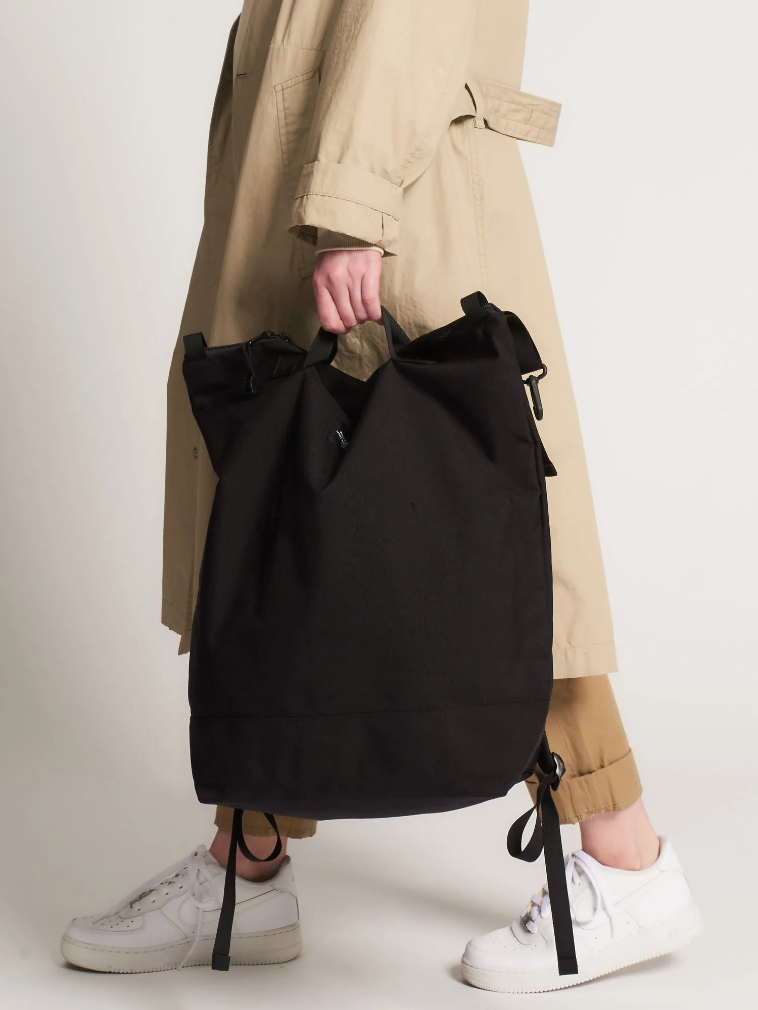 ZIPPER BACKPACK - BLACK NYLON CANVAS sold by BAGSINPROGRESS product image thumbnail 4