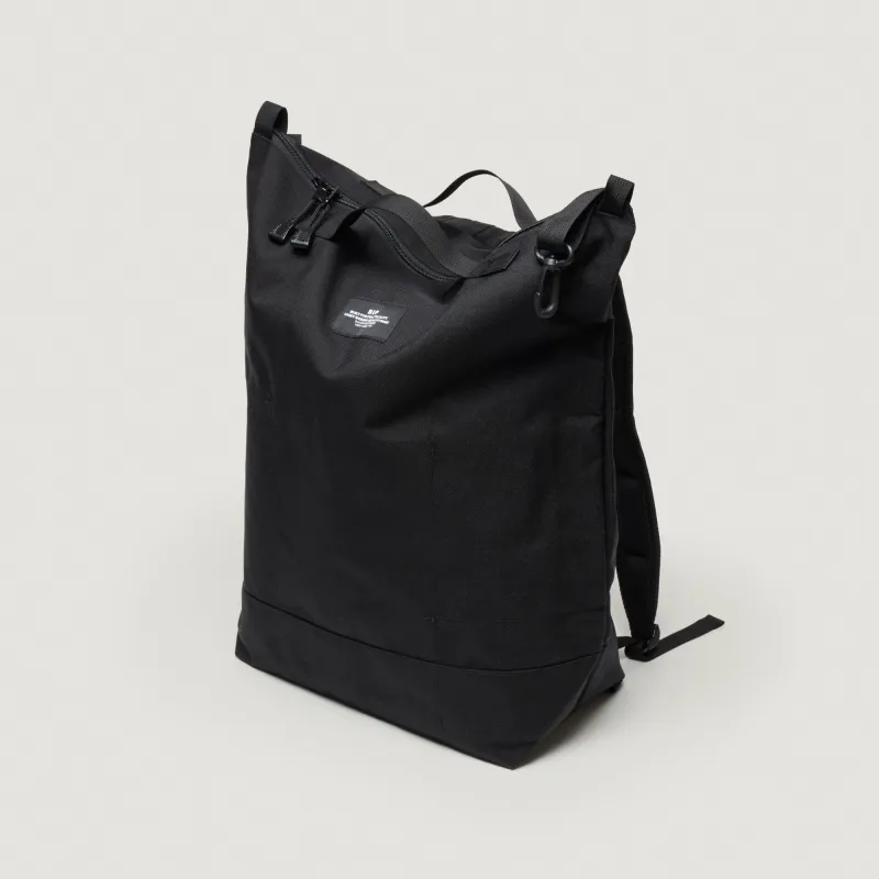 ZIPPER BACKPACK - BLACK NYLON CANVAS made by BAGSINPROGRESS