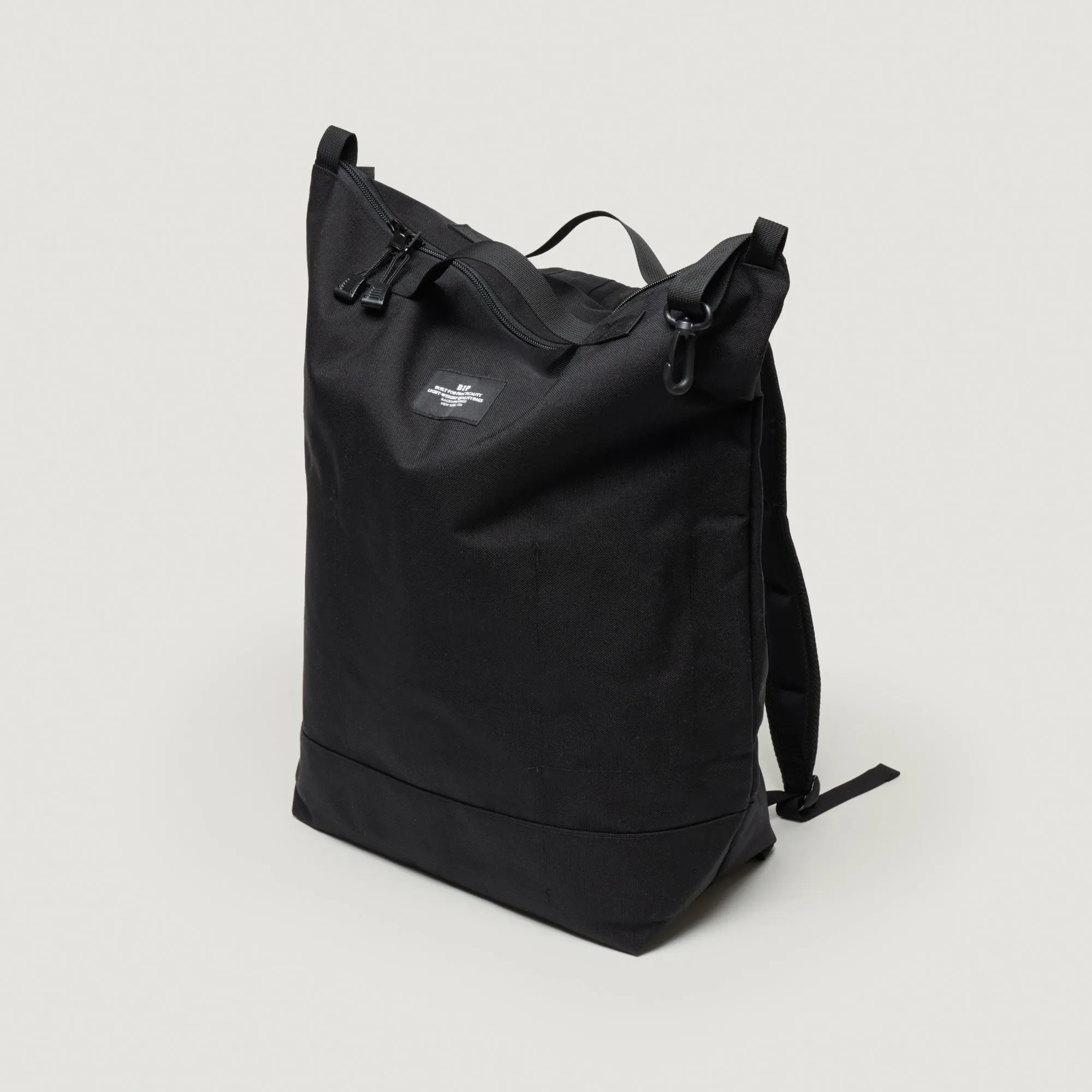 ZIPPER BACKPACK - BLACK NYLON CANVAS sold by BAGSINPROGRESS