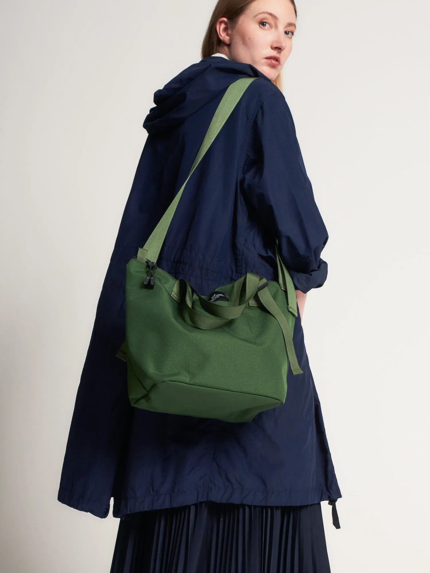 TRAVELER DUFFLE SMALL - OLIVE NYLON CANVAS sold by BAGSINPROGRESS product image thumbnail 2