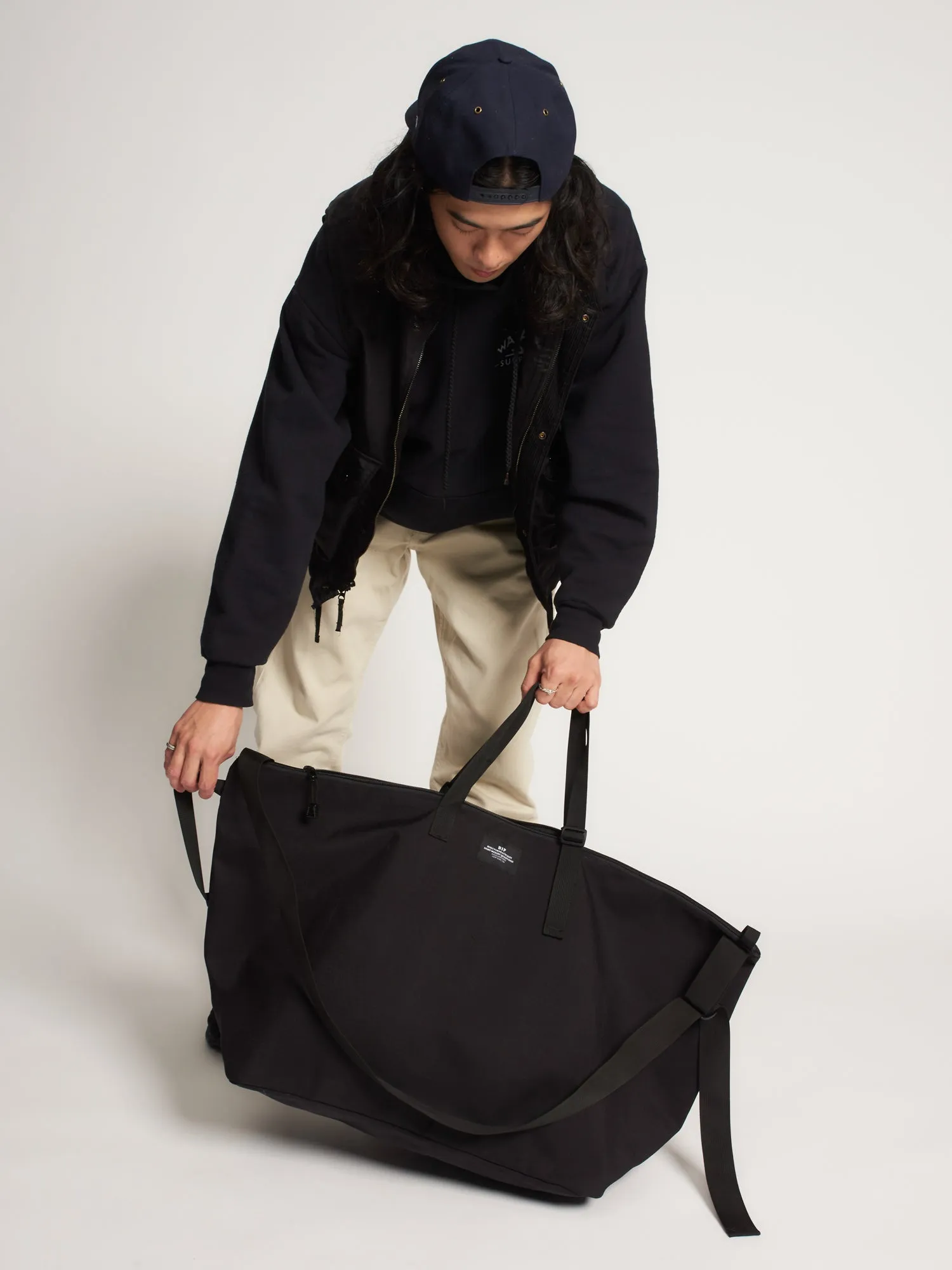 TRAVELER DUFFLE LARGE - BLACK NYLON CANVAS sold by BAGSINPROGRESS product image thumbnail 3