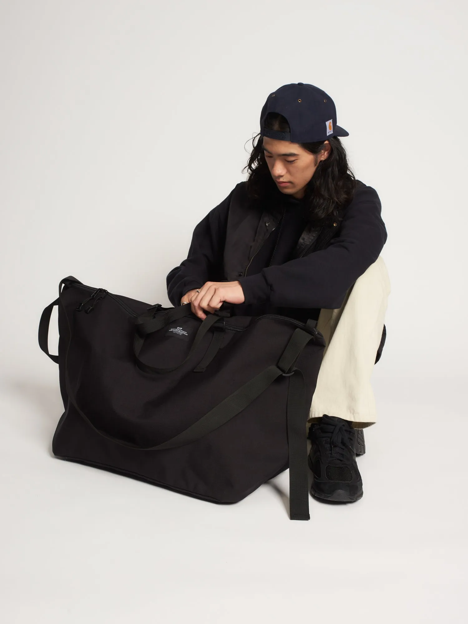 TRAVELER DUFFLE LARGE - BLACK NYLON CANVAS sold by BAGSINPROGRESS product image thumbnail 2