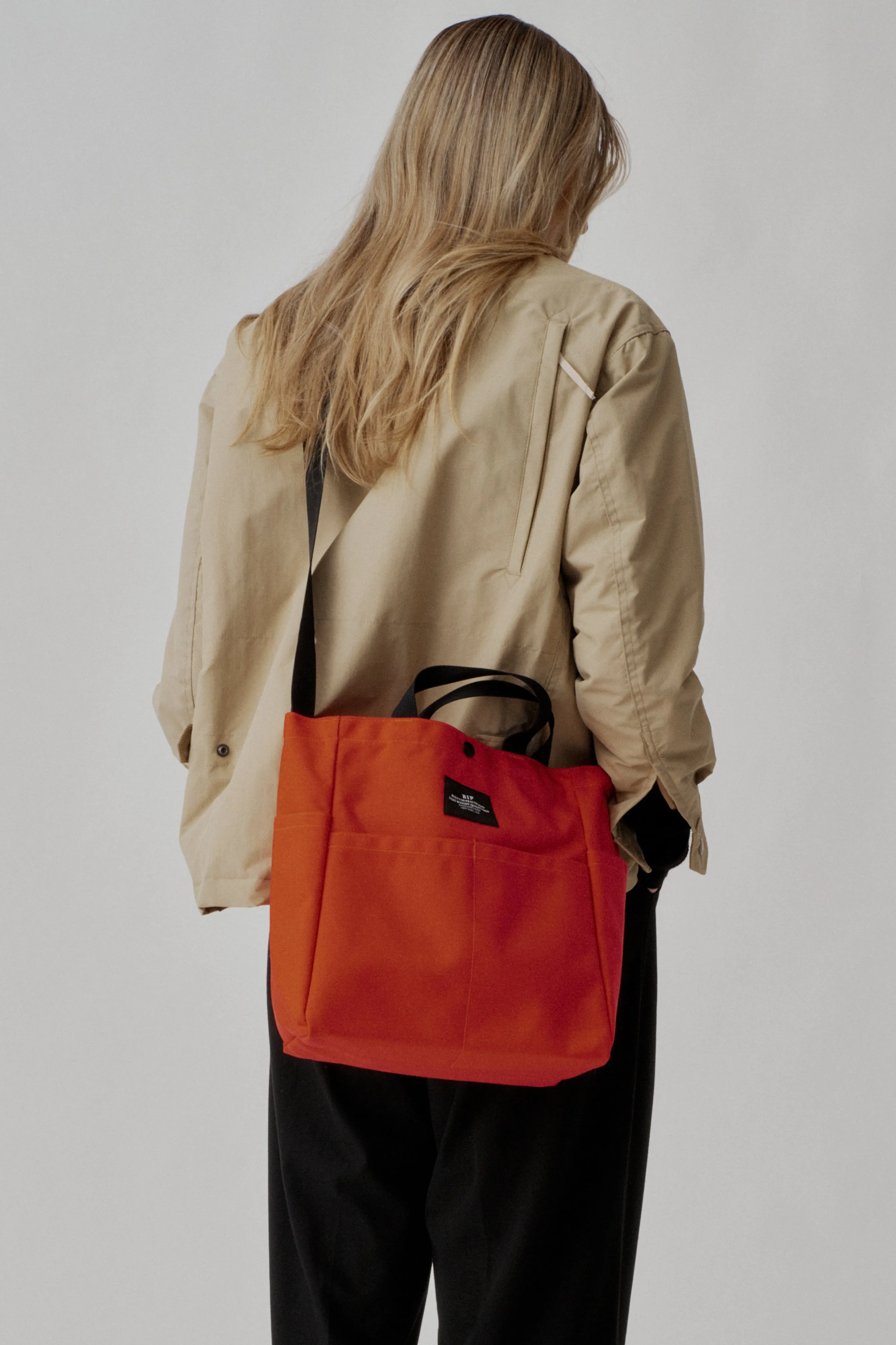 MULTI-POCKET BAG MEDIUM - REDDISH ORANGE NYLON CANVAS sold by BAGSINPROGRESS product image thumbnail 3