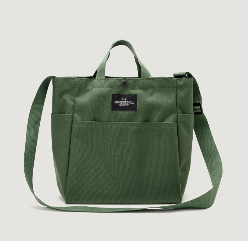 MULTI-POCKET BAG MEDIUM - OLIVE NYLON CANVAS made by BAGSINPROGRESS