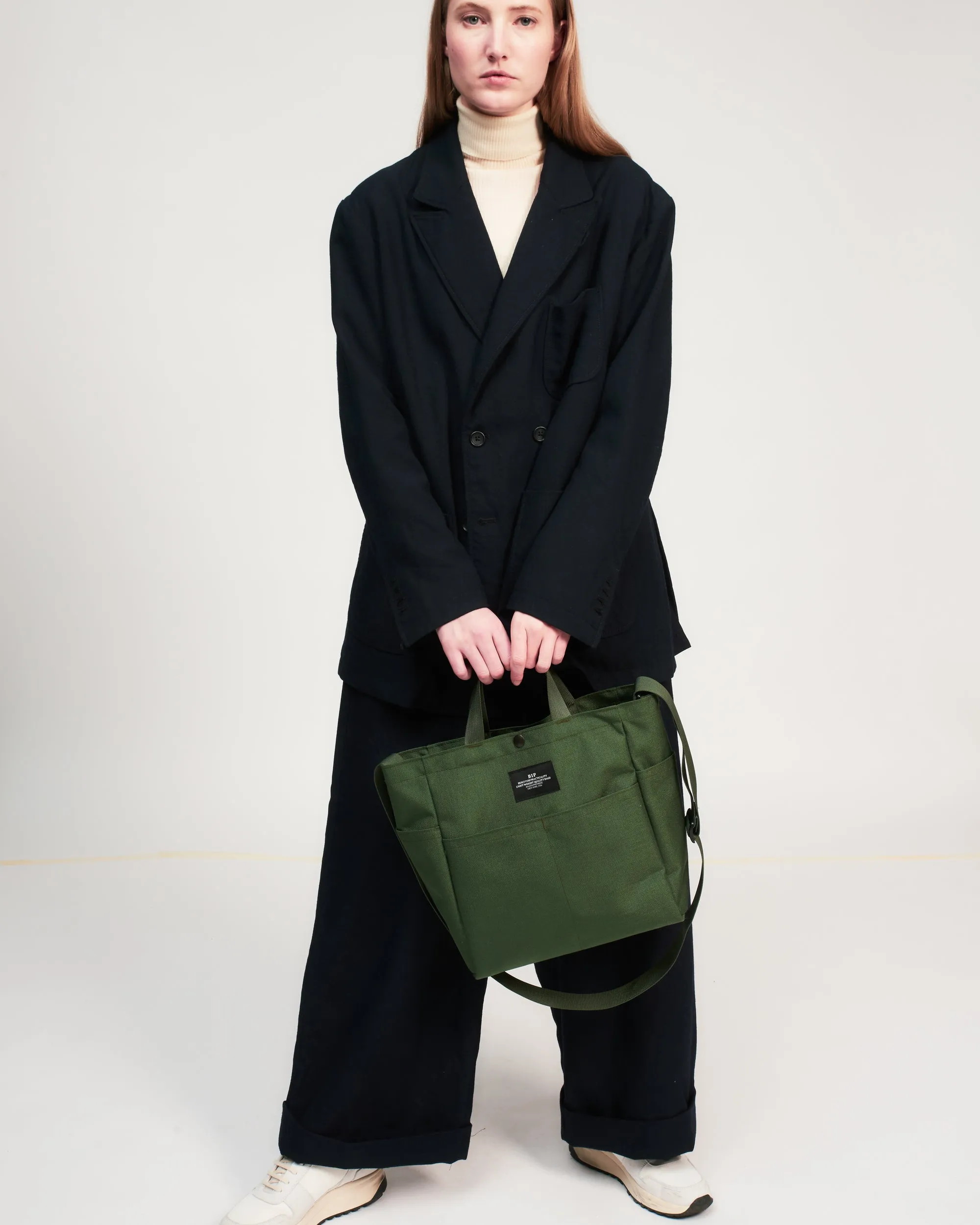 MULTI-POCKET BAG MEDIUM - OLIVE NYLON CANVAS sold by BAGSINPROGRESS product image thumbnail 3
