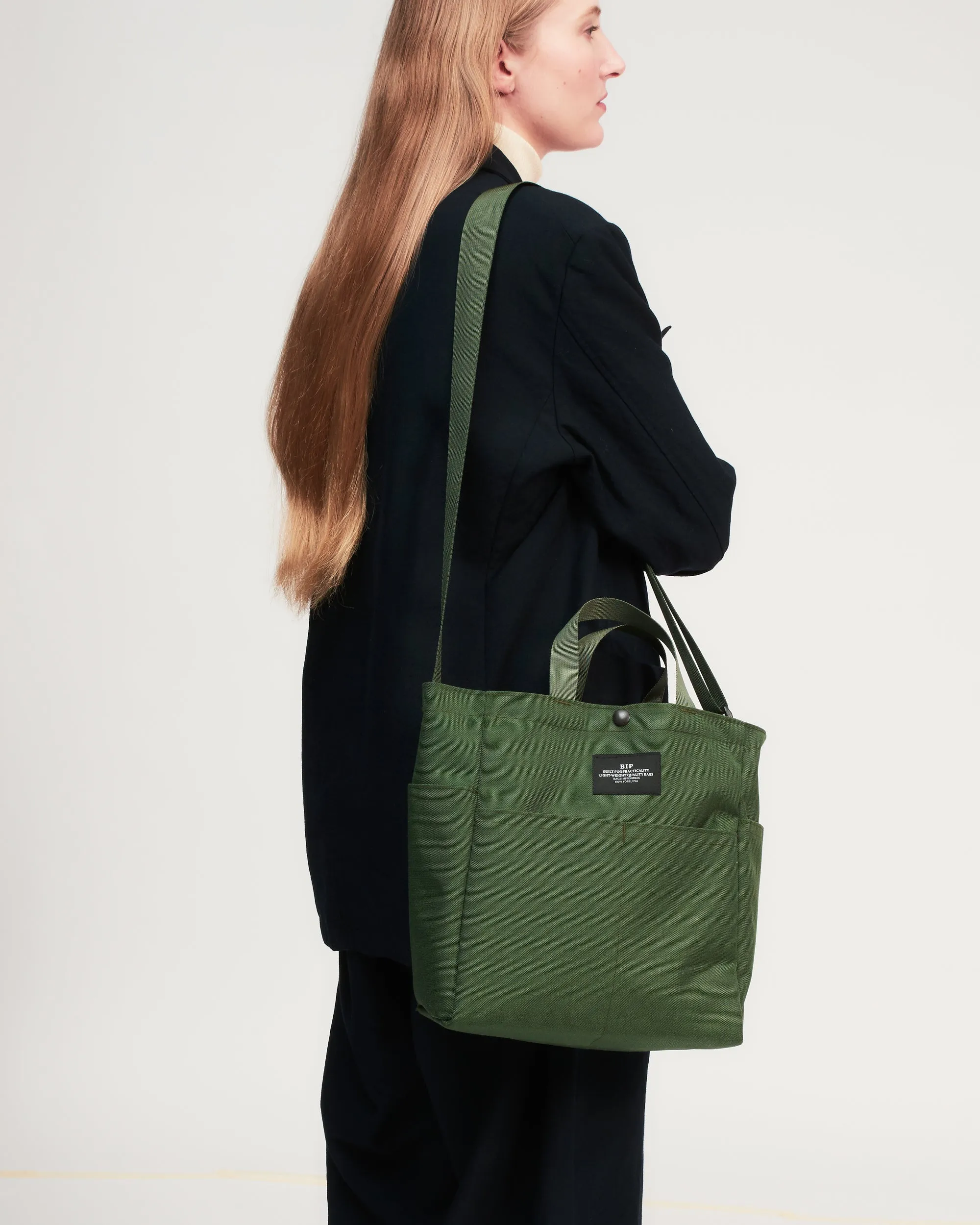 MULTI-POCKET BAG MEDIUM - OLIVE NYLON CANVAS sold by BAGSINPROGRESS product image thumbnail 2
