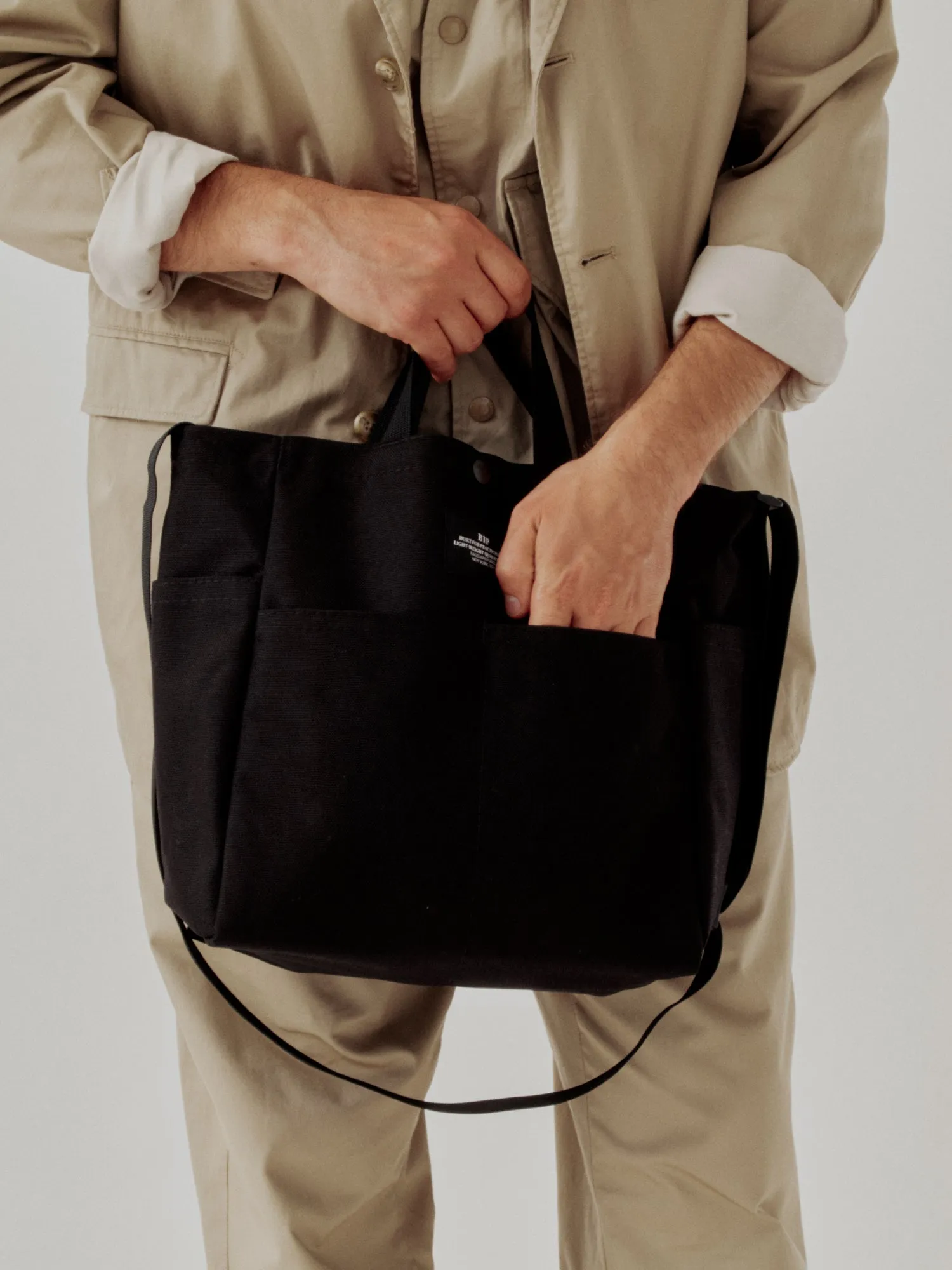 MULTI-POCKET BAG MEDIUM - BLACK NYLON CANVAS sold by BAGSINPROGRESS product image thumbnail 2
