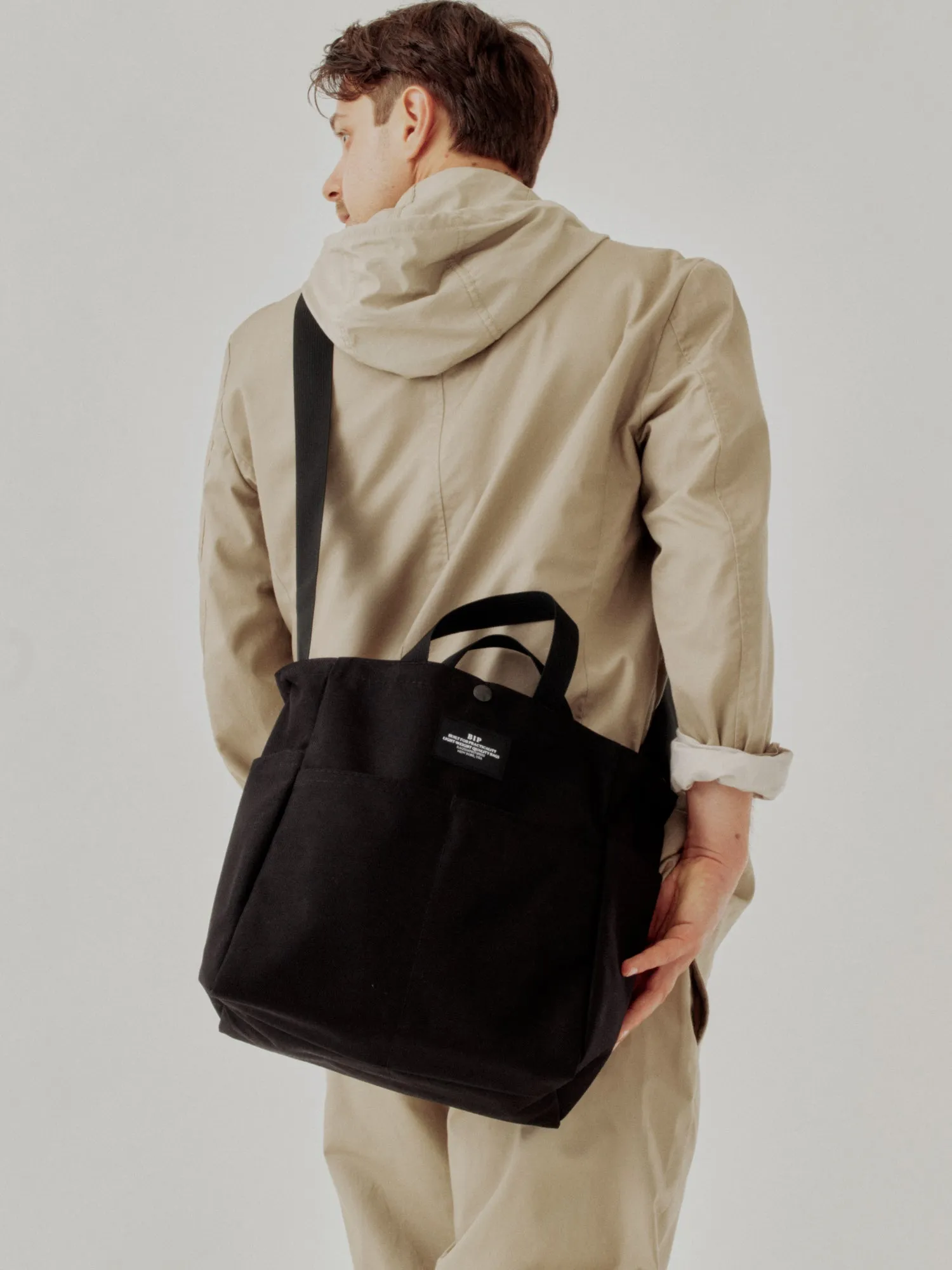 MULTI-POCKET BAG MEDIUM - BLACK NYLON CANVAS sold by BAGSINPROGRESS product image thumbnail 3