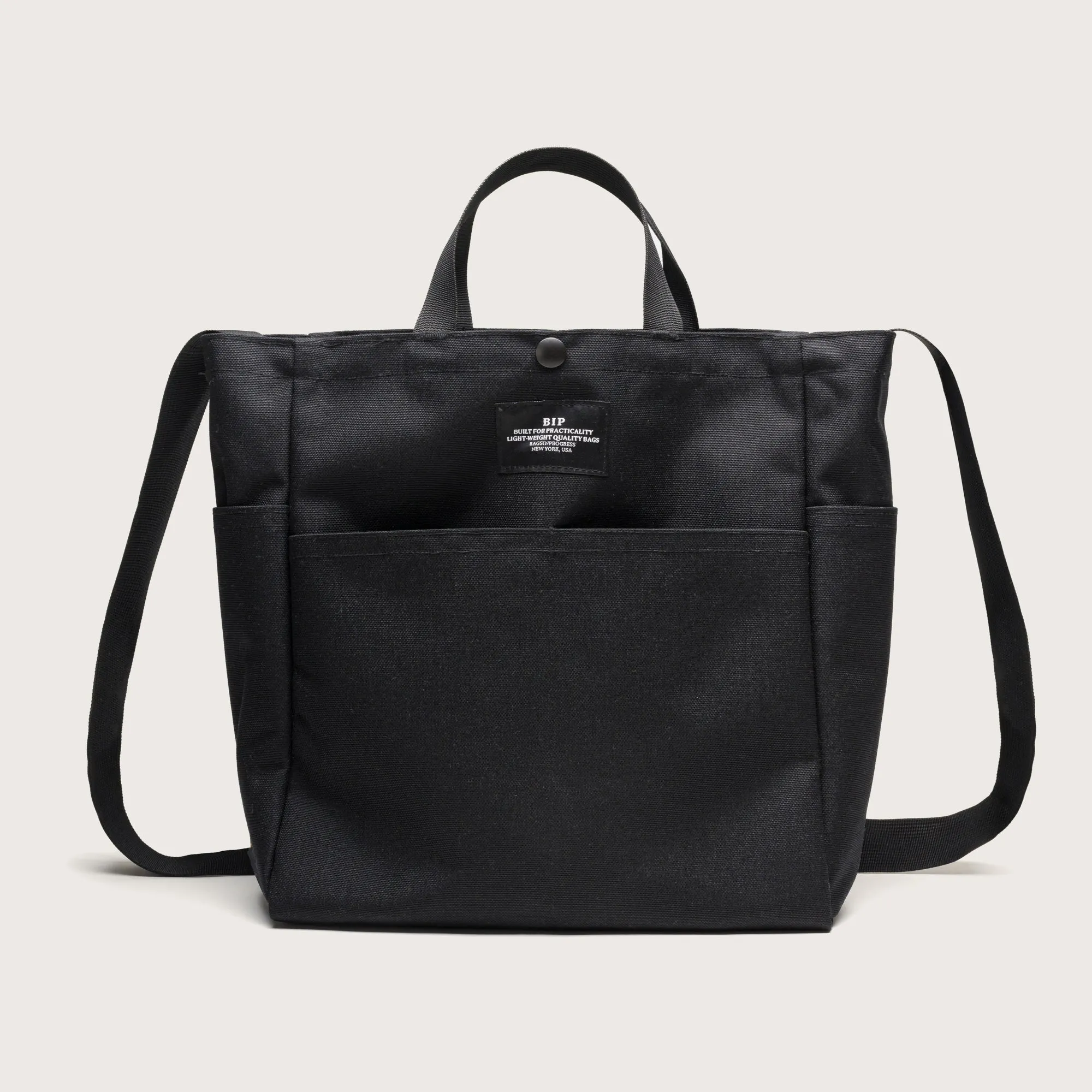 MULTI-POCKET BAG MEDIUM - BLACK NYLON CANVAS sold by BAGSINPROGRESS