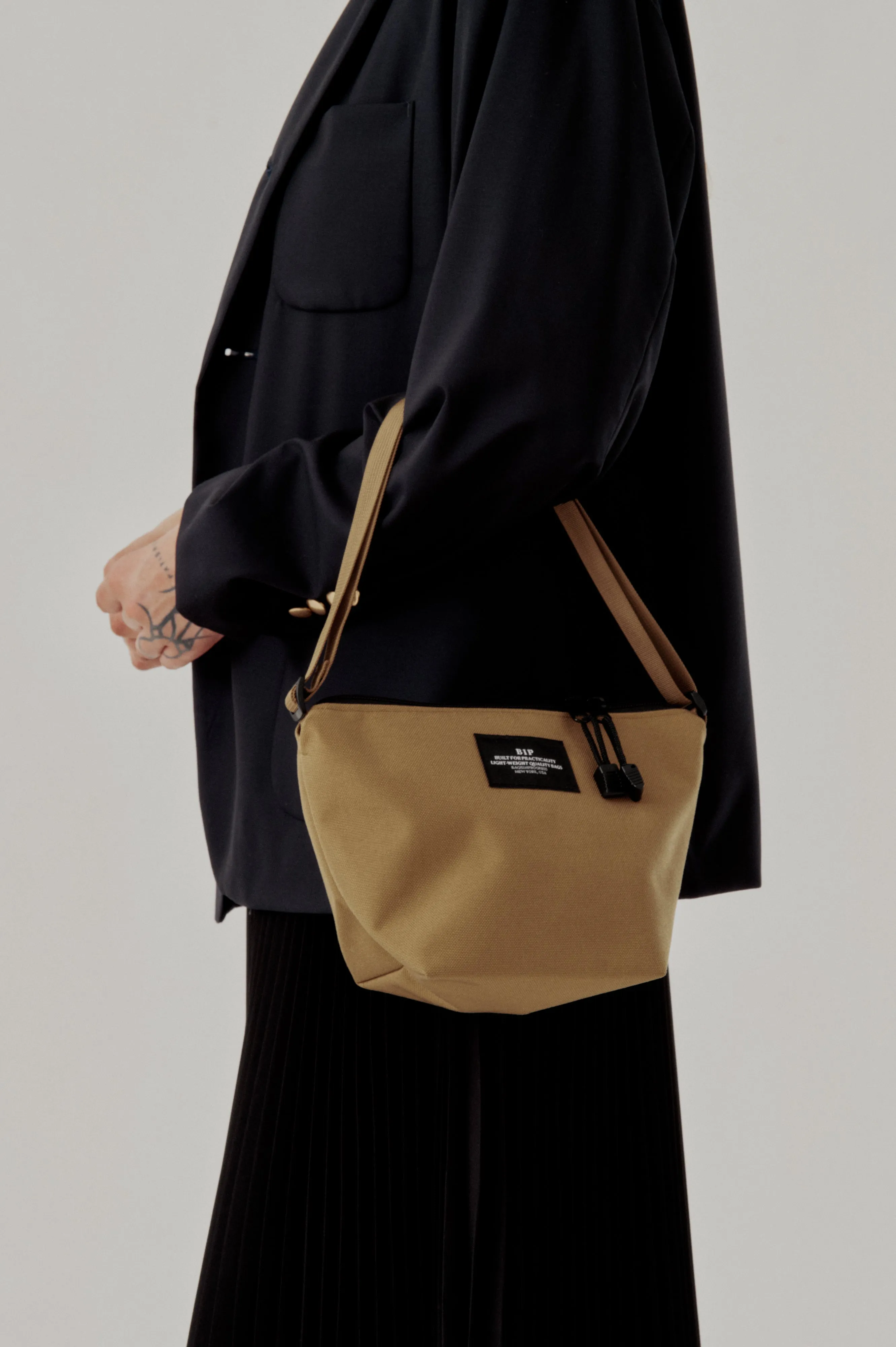 MICRO TOTE - KHAKI NYLON CANVAS sold by BAGSINPROGRESS product image thumbnail 3