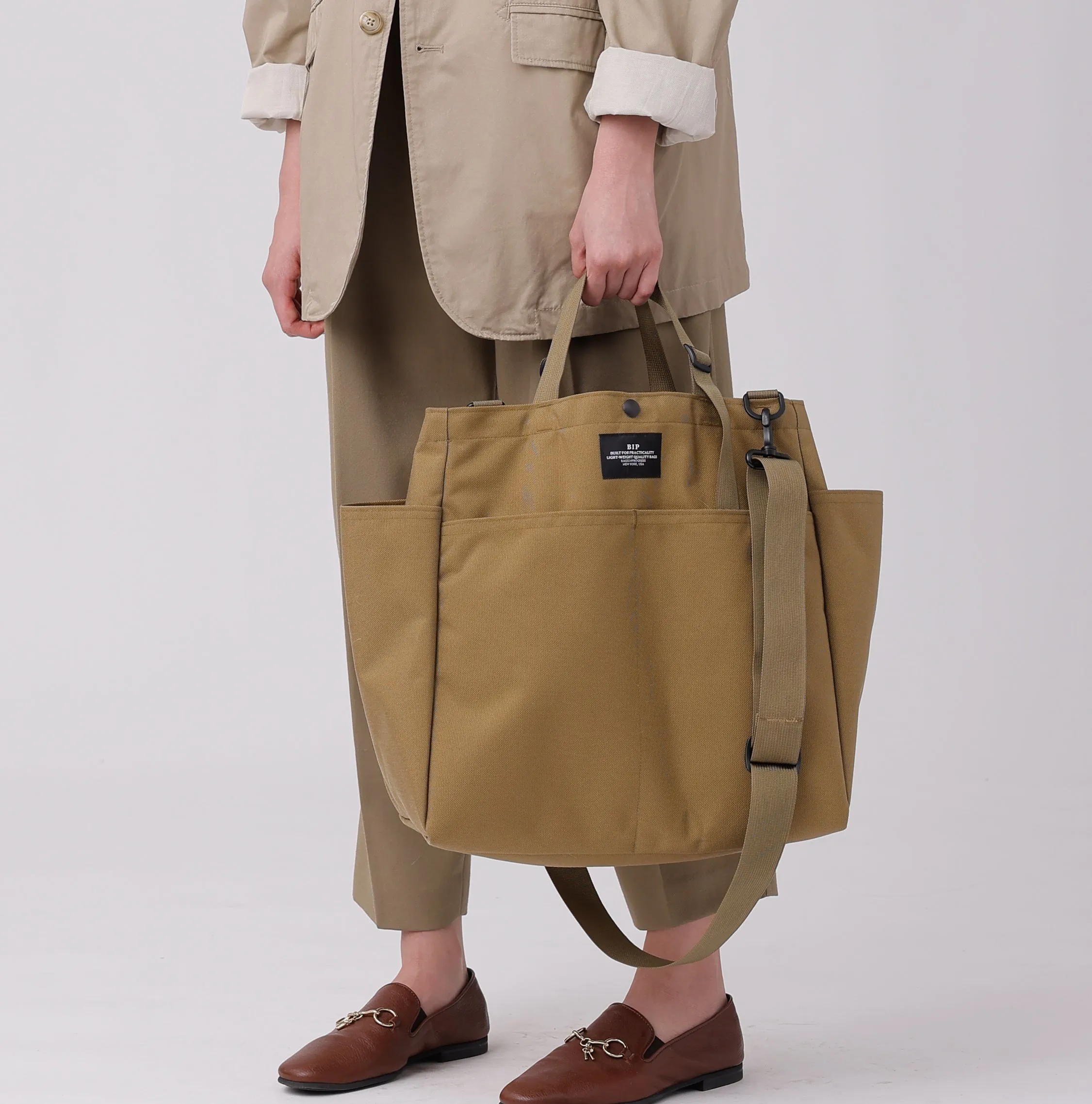 CARRY-ALL BEACH BAG - KHAKI NYLON CANVAS sold by BAGSINPROGRESS product image thumbnail 4