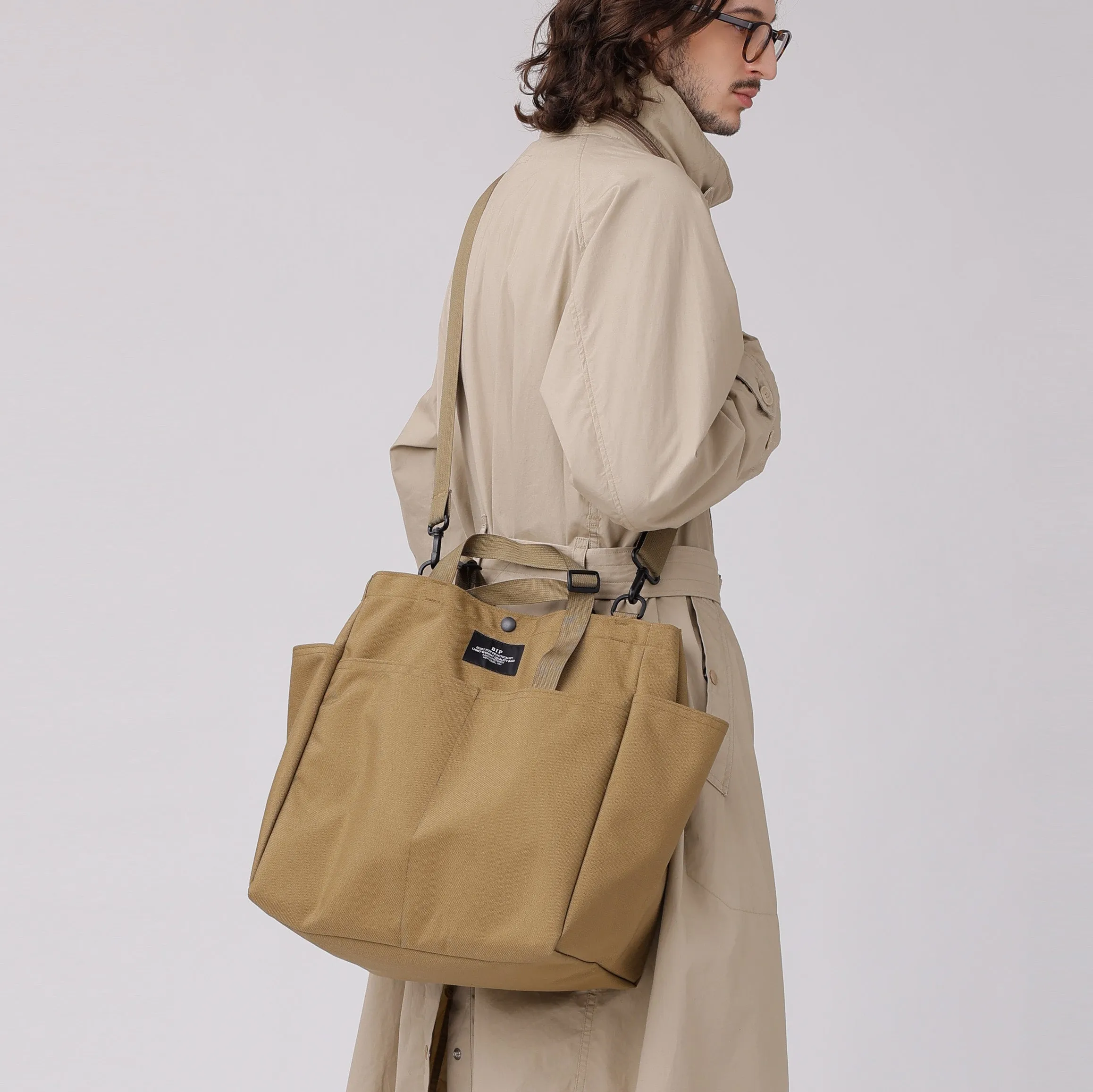 CARRY-ALL BEACH BAG - KHAKI NYLON CANVAS sold by BAGSINPROGRESS product image thumbnail 3
