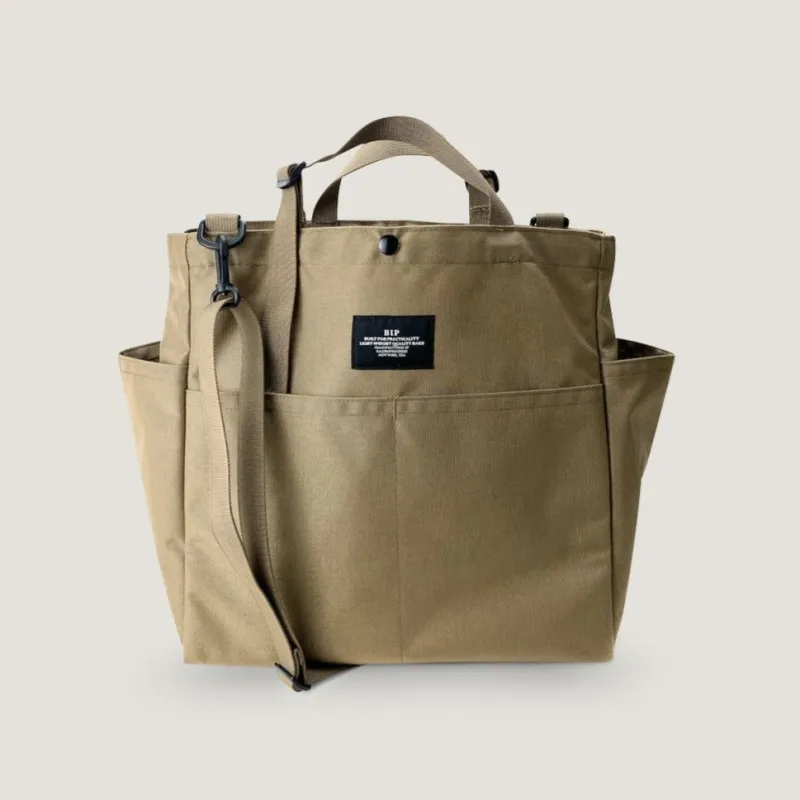 CARRY-ALL BEACH BAG - KHAKI NYLON CANVAS made by BAGSINPROGRESS