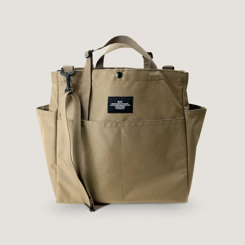 CARRY-ALL BEACH BAG - KHAKI NYLON CANVAS sold by BAGSINPROGRESS