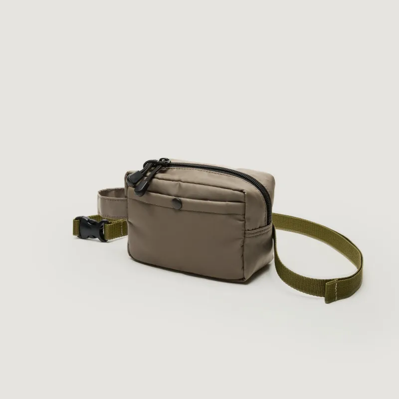 BELT POUCH MINI - DARK BEIGE POLY-FILLED NYLON TWILL made by BAGSINPROGRESS