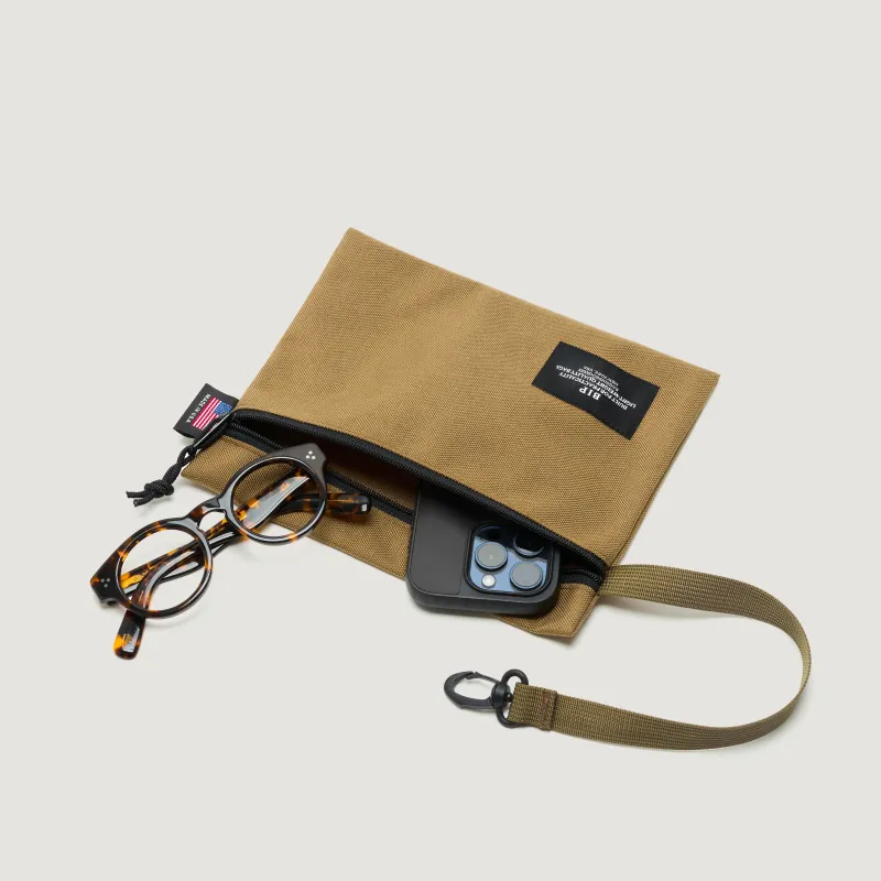 ZIPPER POUCH - KHAKI NYLON CANVAS made by BAGSINPROGRESS