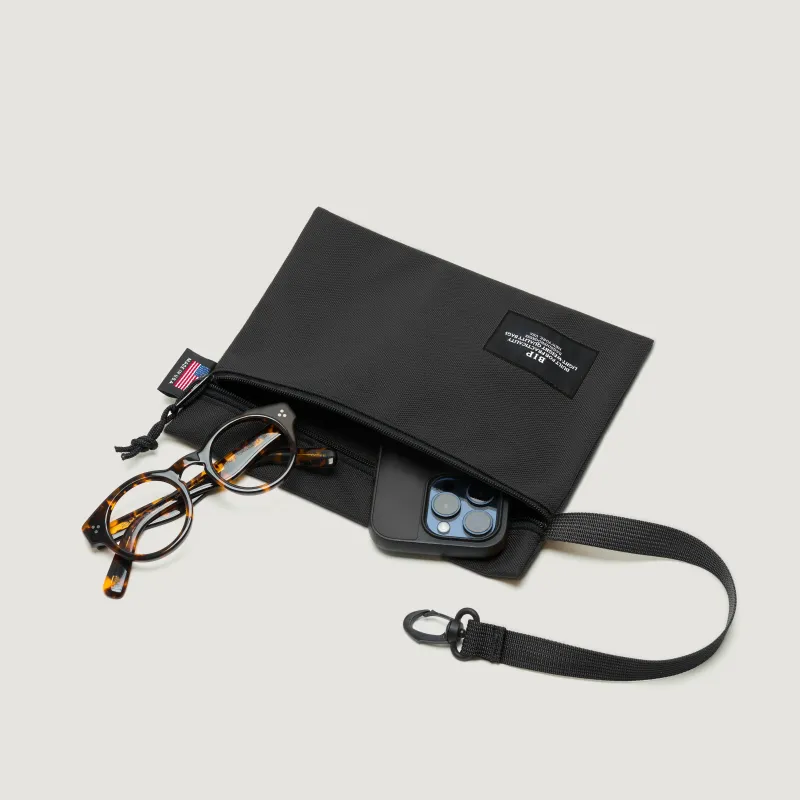 ZIPPER POUCH - BLACK NYLON CANVAS made by BAGSINPROGRESS
