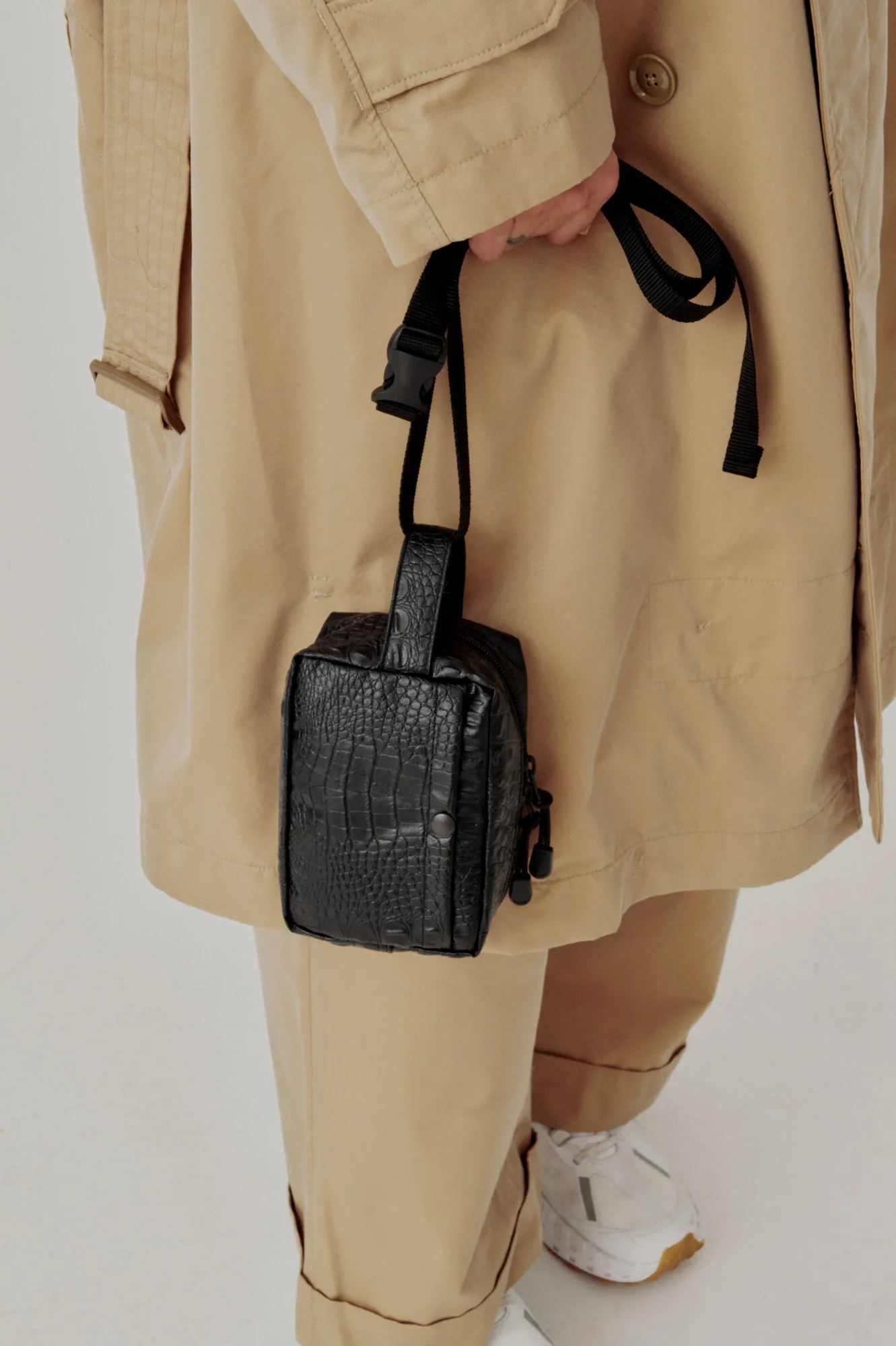 BELT POUCH MINI - BLACK CROCO VEGAN LEATHER sold by BAGSINPROGRESS product image thumbnail 3