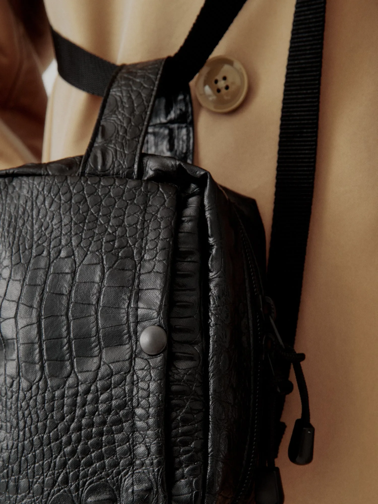 BELT POUCH MINI - BLACK CROCO VEGAN LEATHER sold by BAGSINPROGRESS product image thumbnail 4
