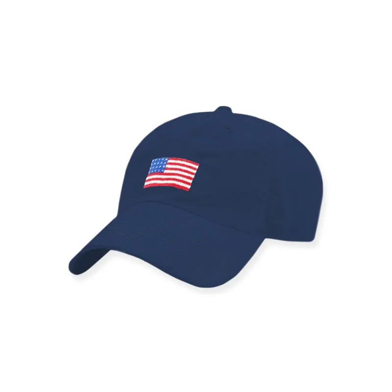 American Flag XL Fit Performance Hat (Navy) made by Smathers & Branson