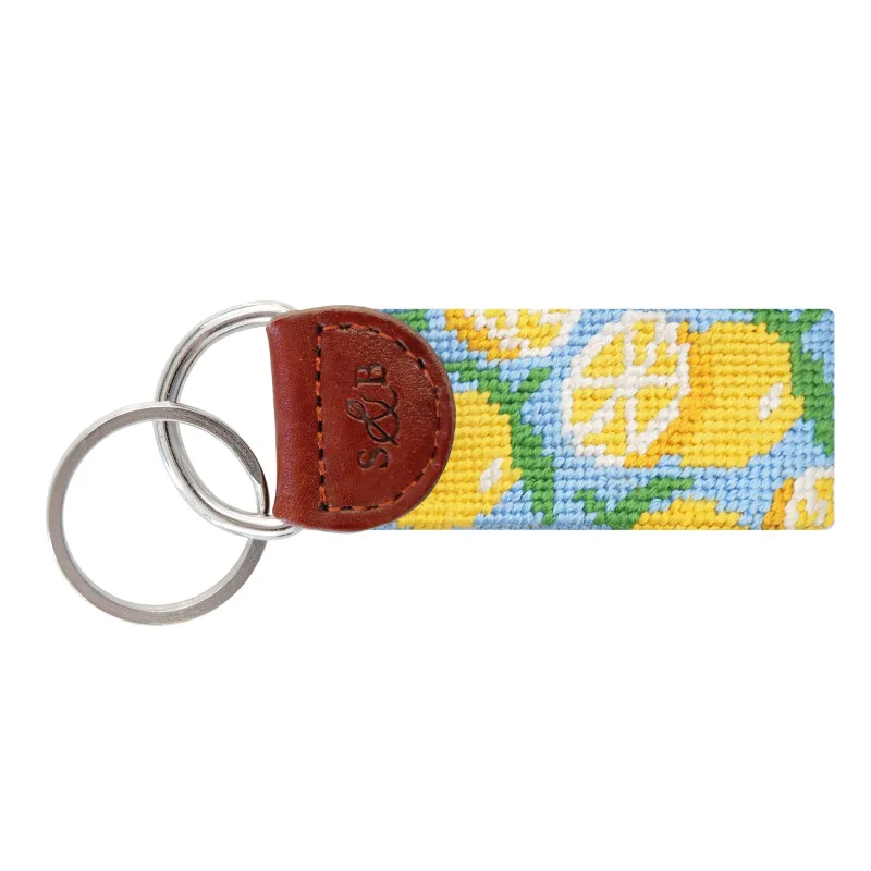 Lemon Pattern Key Fob (Ice Blue) made by Smathers & Branson