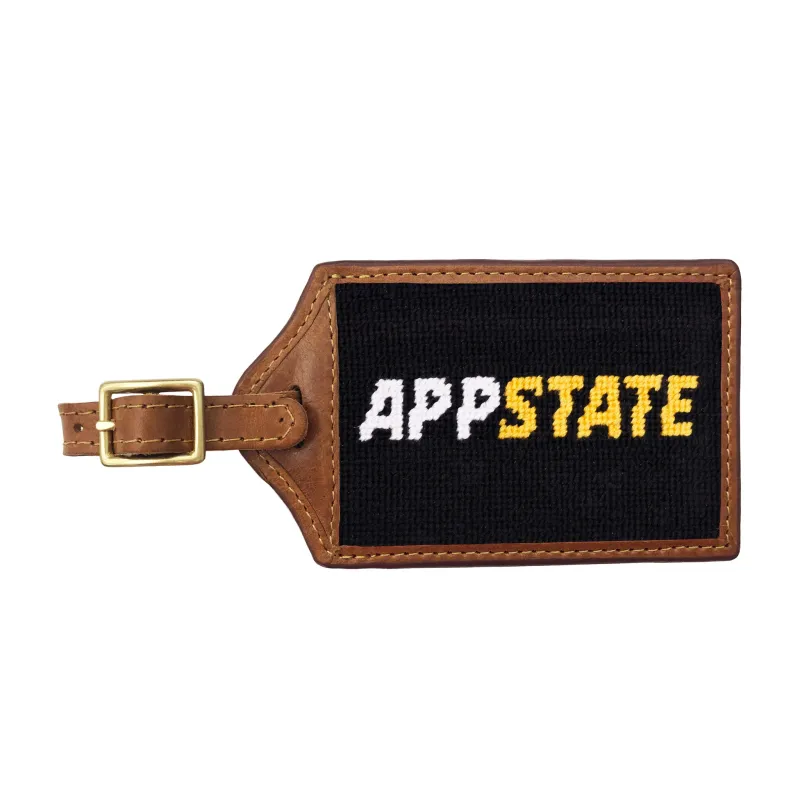 Appalachian State Text Luggage Tag (Black) made by Smathers & Branson