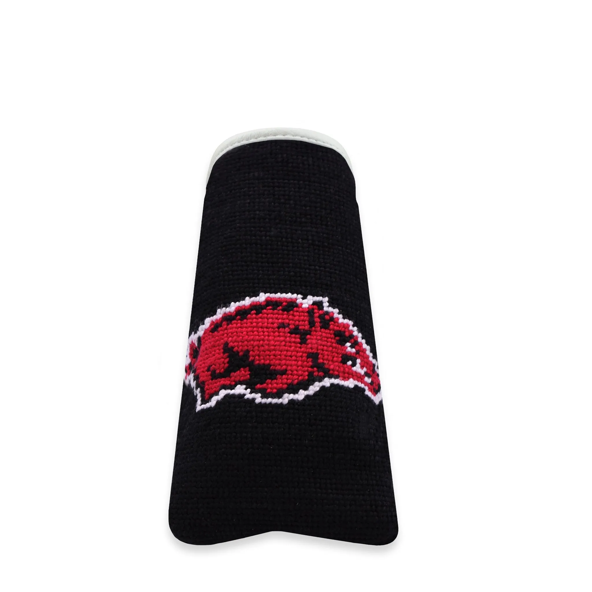 Arkansas Putter Headcover (Black - White-Cranberry Multi Stripes) (White Leather) sold by Smathers & Branson product image thumbnail 2