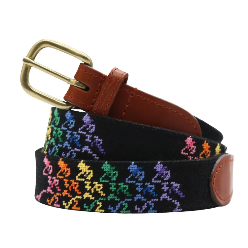 Monogrammed Grateful Dead Dancing Skeletons Belt (Black) made by Smathers & Branson