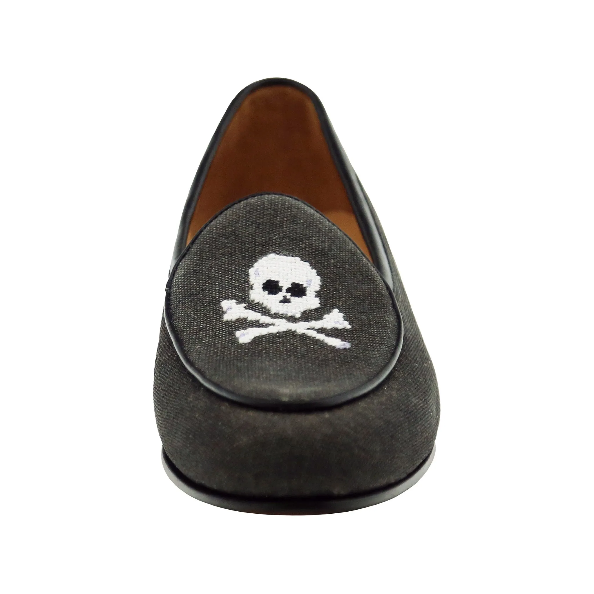 Jolly Roger Canvas Belgian Loafers (Charcoal Canvas) (Black Leather) sold by Smathers & Branson product image thumbnail 2