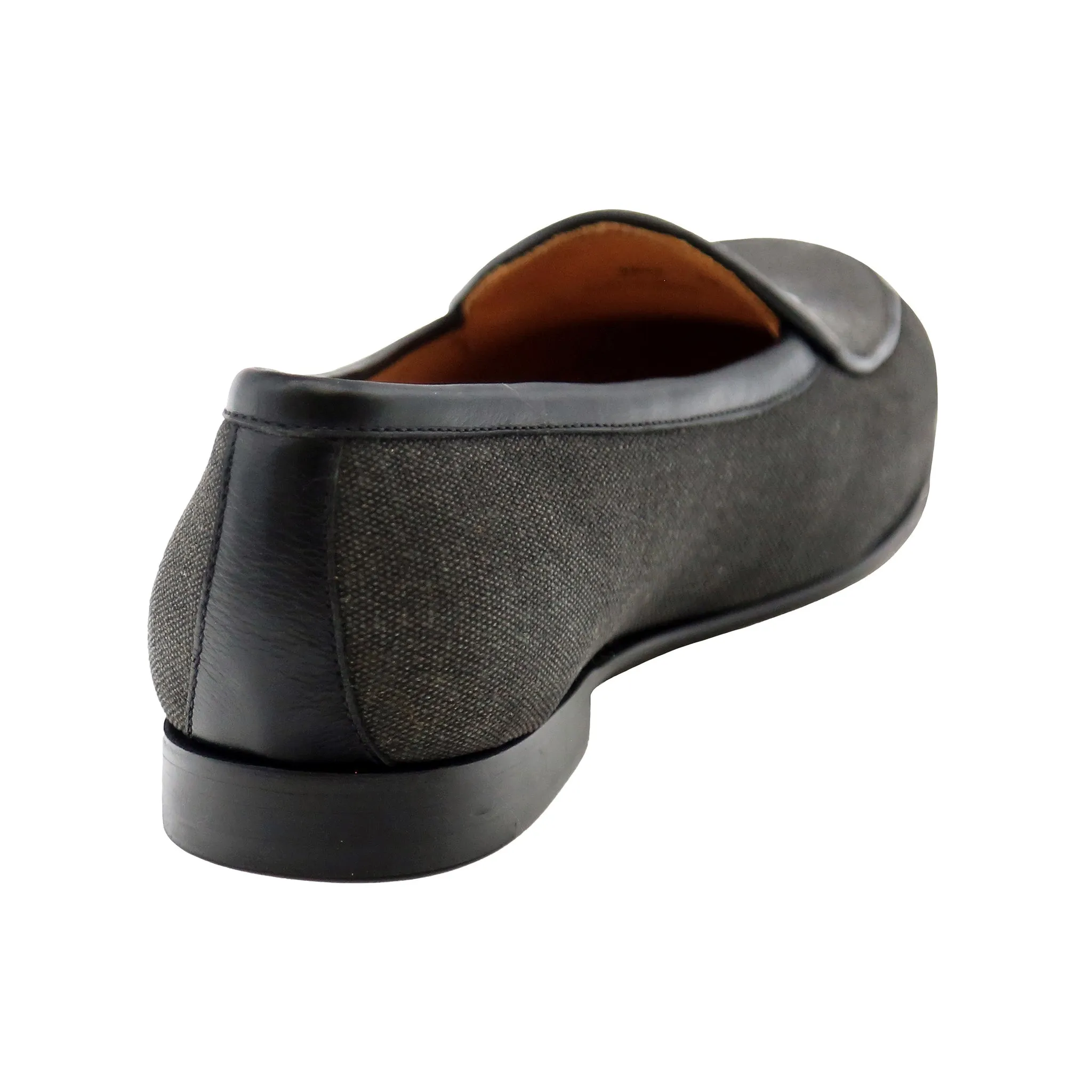 Jolly Roger Canvas Belgian Loafers (Charcoal Canvas) (Black Leather) sold by Smathers & Branson product image thumbnail 4